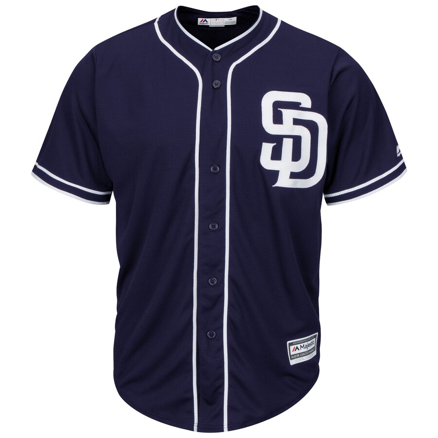 Alternative view of San Diego Padres Majestic Big And Tall Alternate Cool Base Replica Team Jersey - Navy