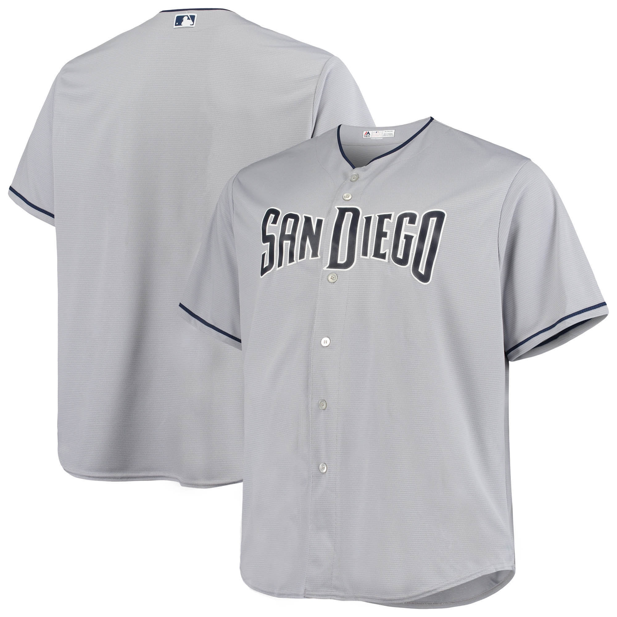 San Diego Padres Majestic Road Official Cool Base Jersey - Gray