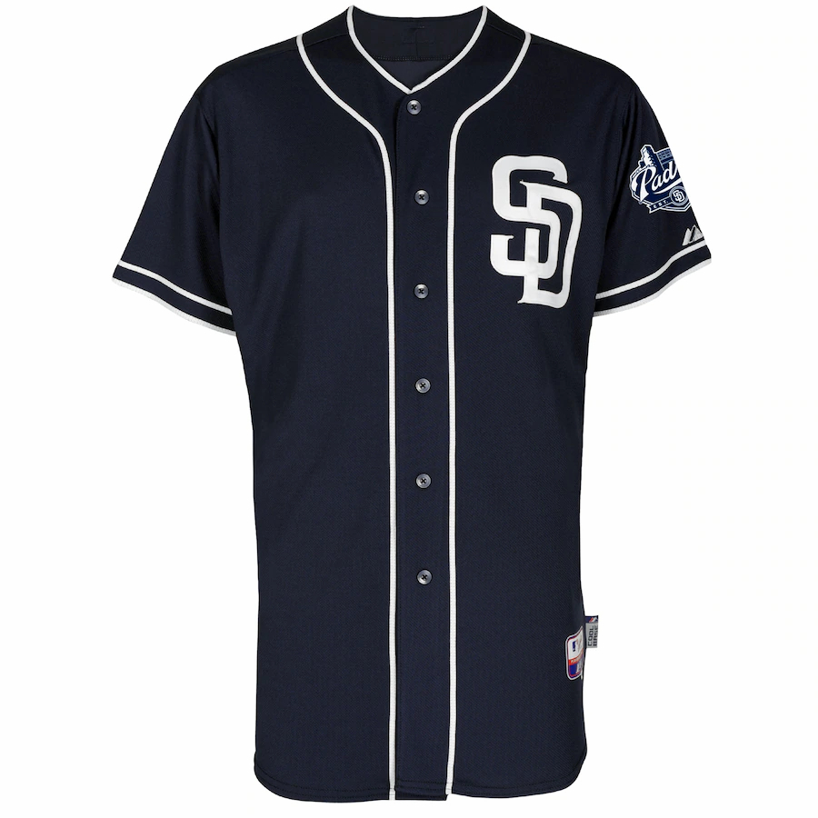 Alternative view of San Diego Padres Majestic Team Authentic Jersey - Navy