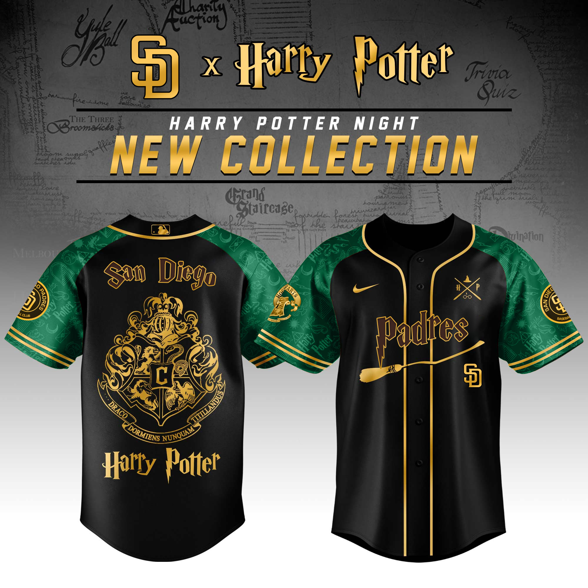 San Diego Padres Mlb X Harry Potter Slytherin House Custom Baseball Jersey