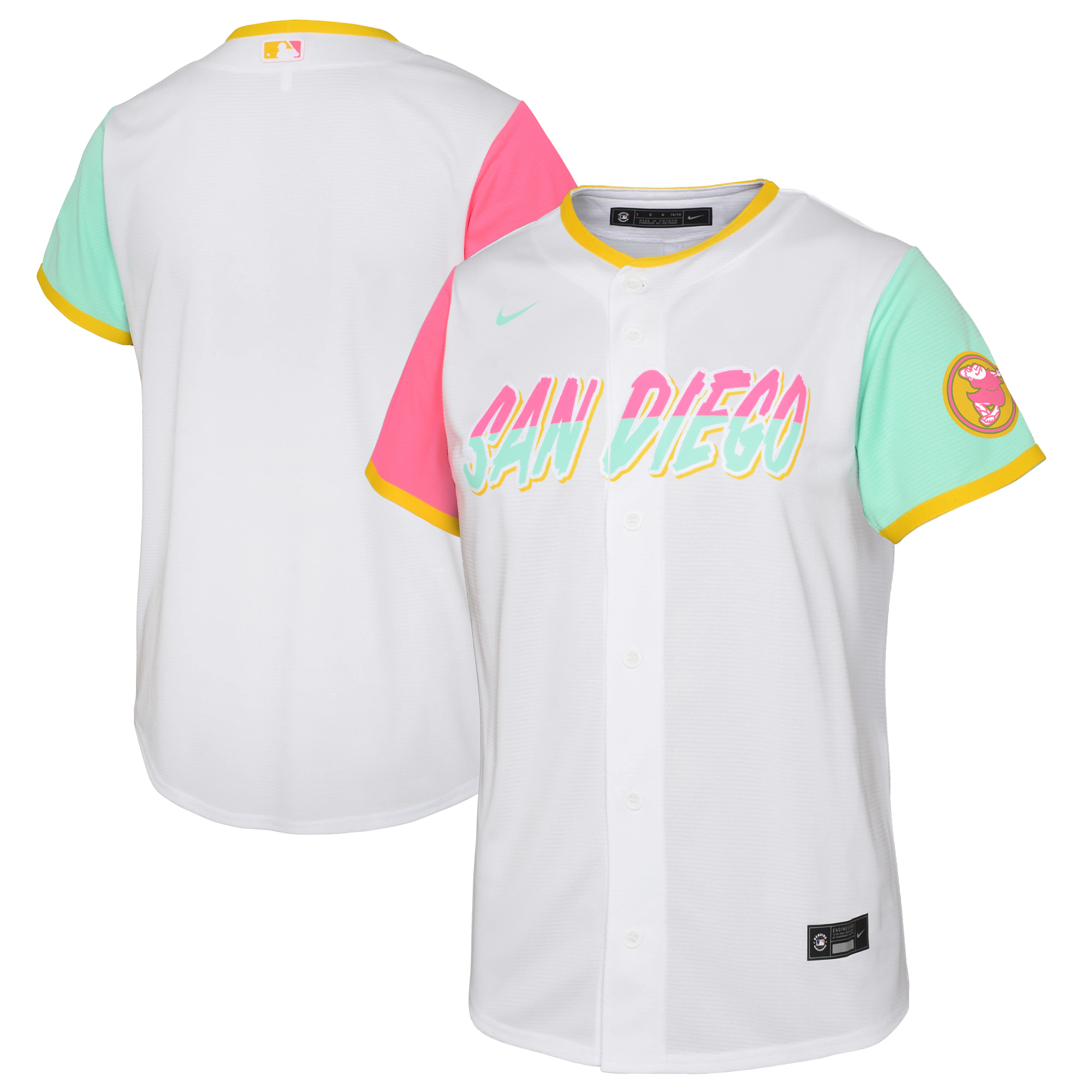 Alternative view of San Diego Padres Preschool 2022 City Connect Replica Team Jersey - White