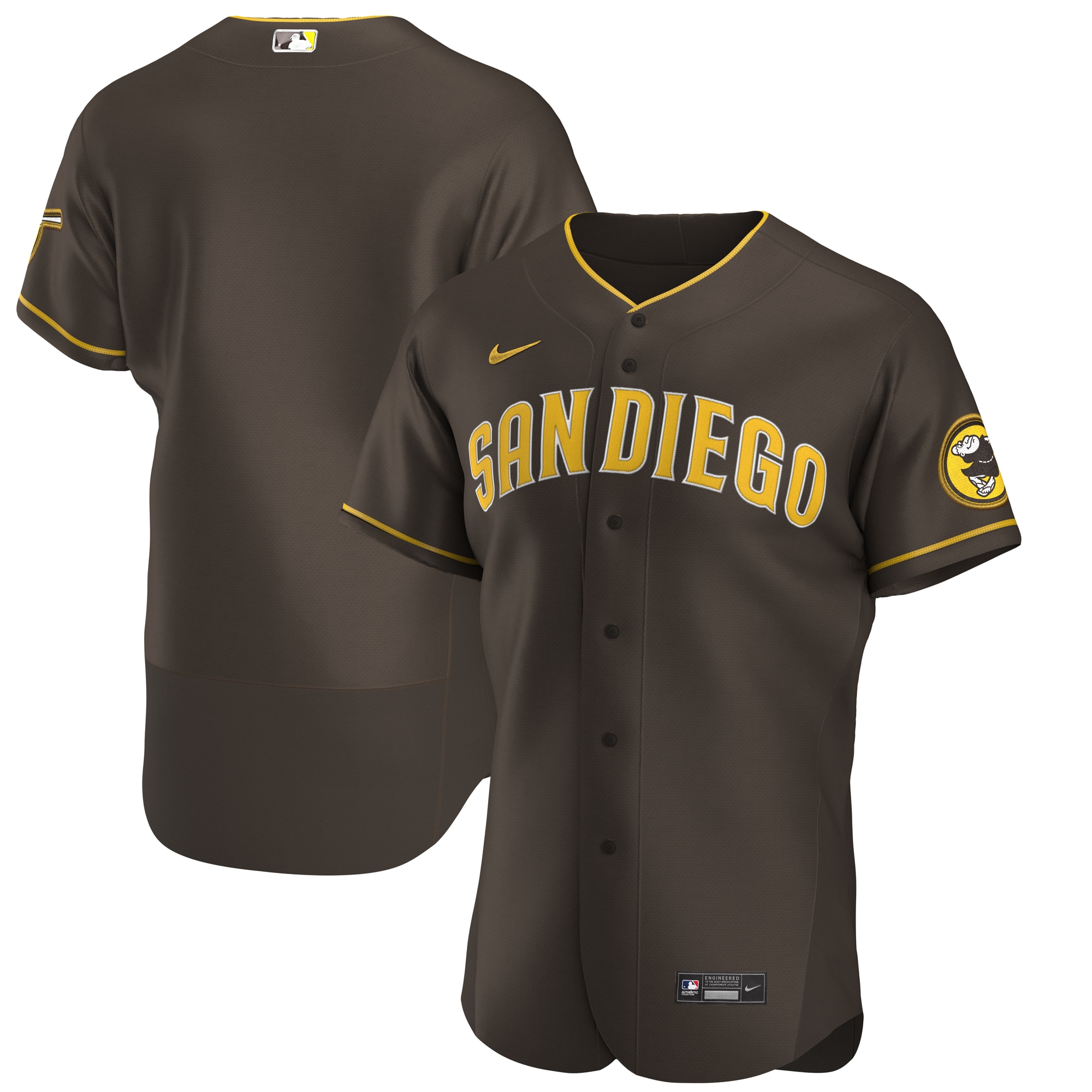 San Diego Padres Road Authentic Team Jersey - Brown