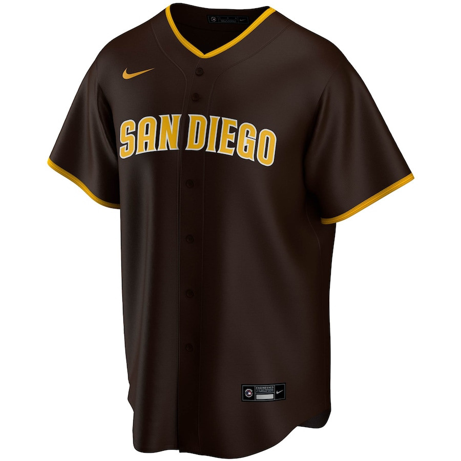 Alternative view of San Diego Padres Road Men Jersey - Brown 