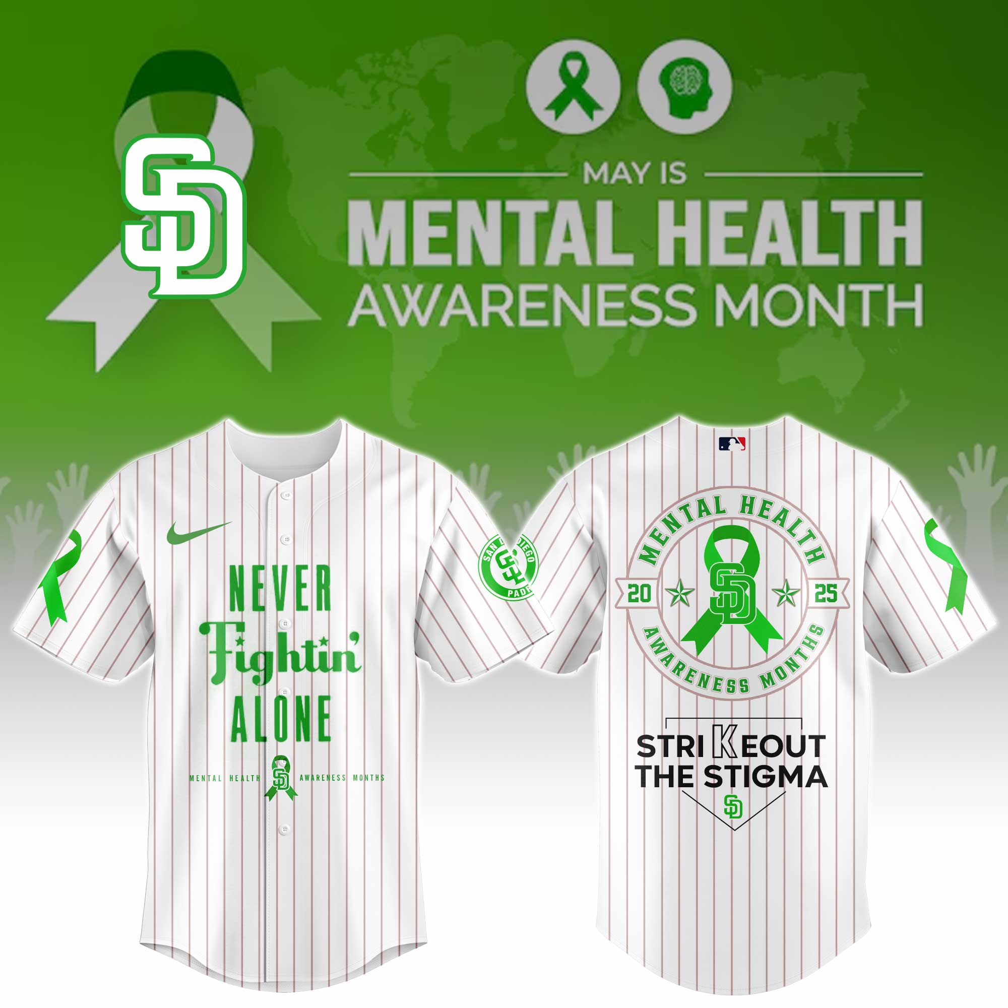 San Diego Padres Special Mental Health Awareness Week Limited Edition Custom Baseball Jersey
