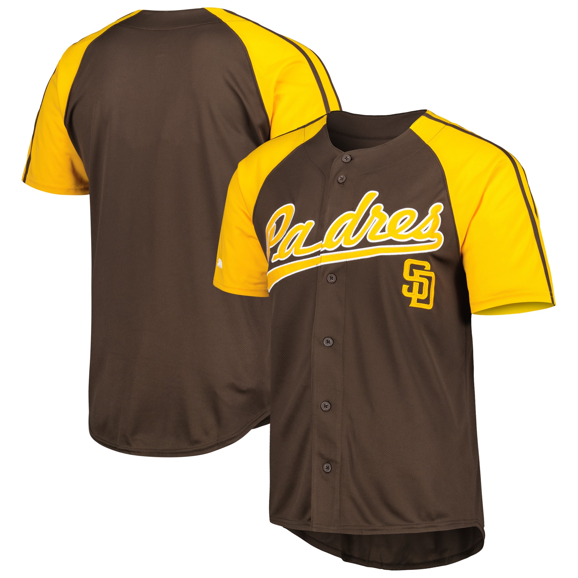 San Diego Padres Stitches Button-down Raglan Fashion Jersey – Brown