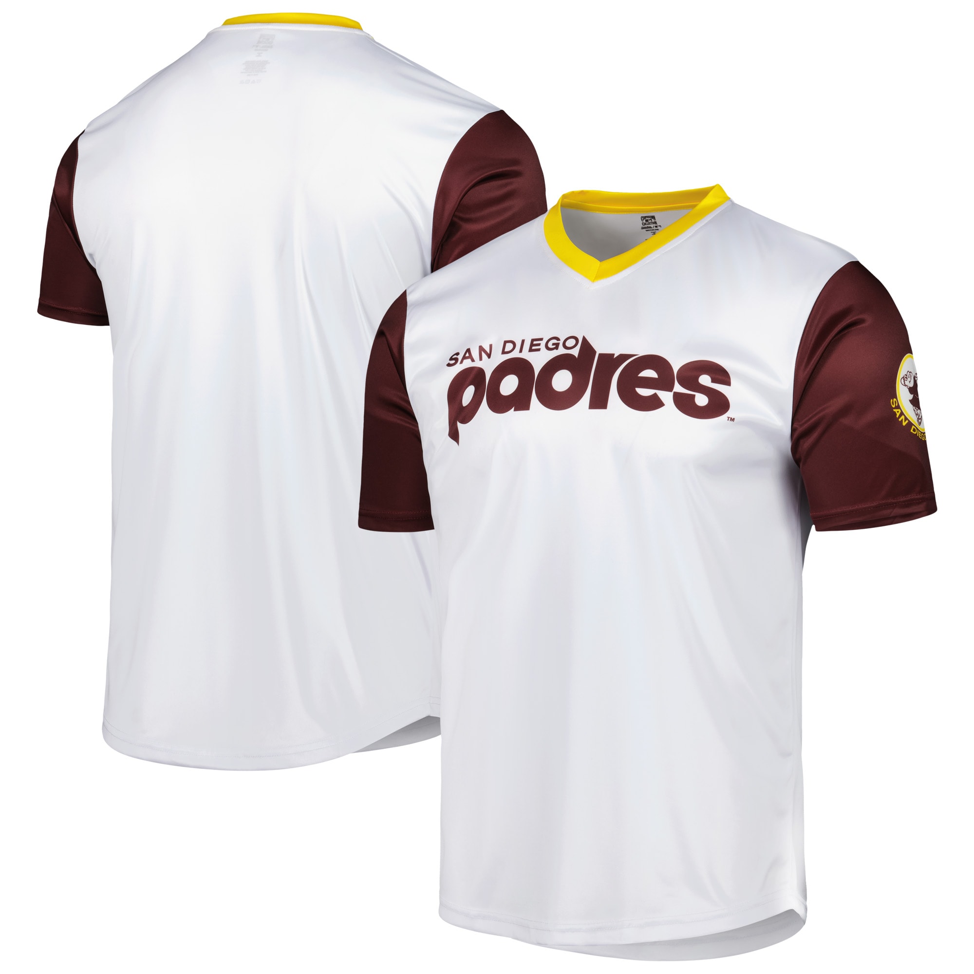 San Diego Padres Stitches Cooperstown Collection Wordmark V-neck Jersey - White