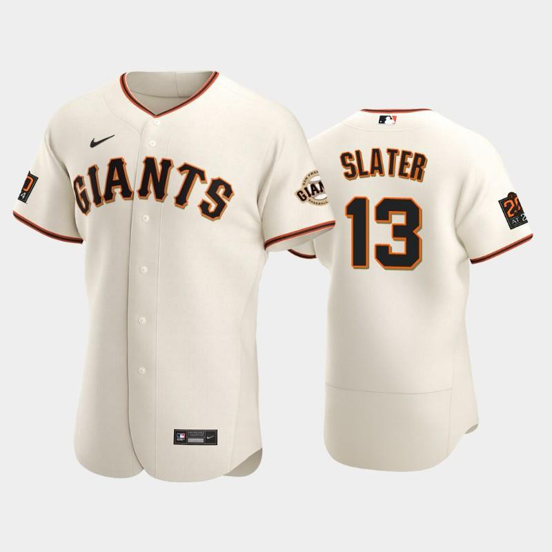 San Francisco Giants 13 Austin Slater Cream Home Jersey Jersey 