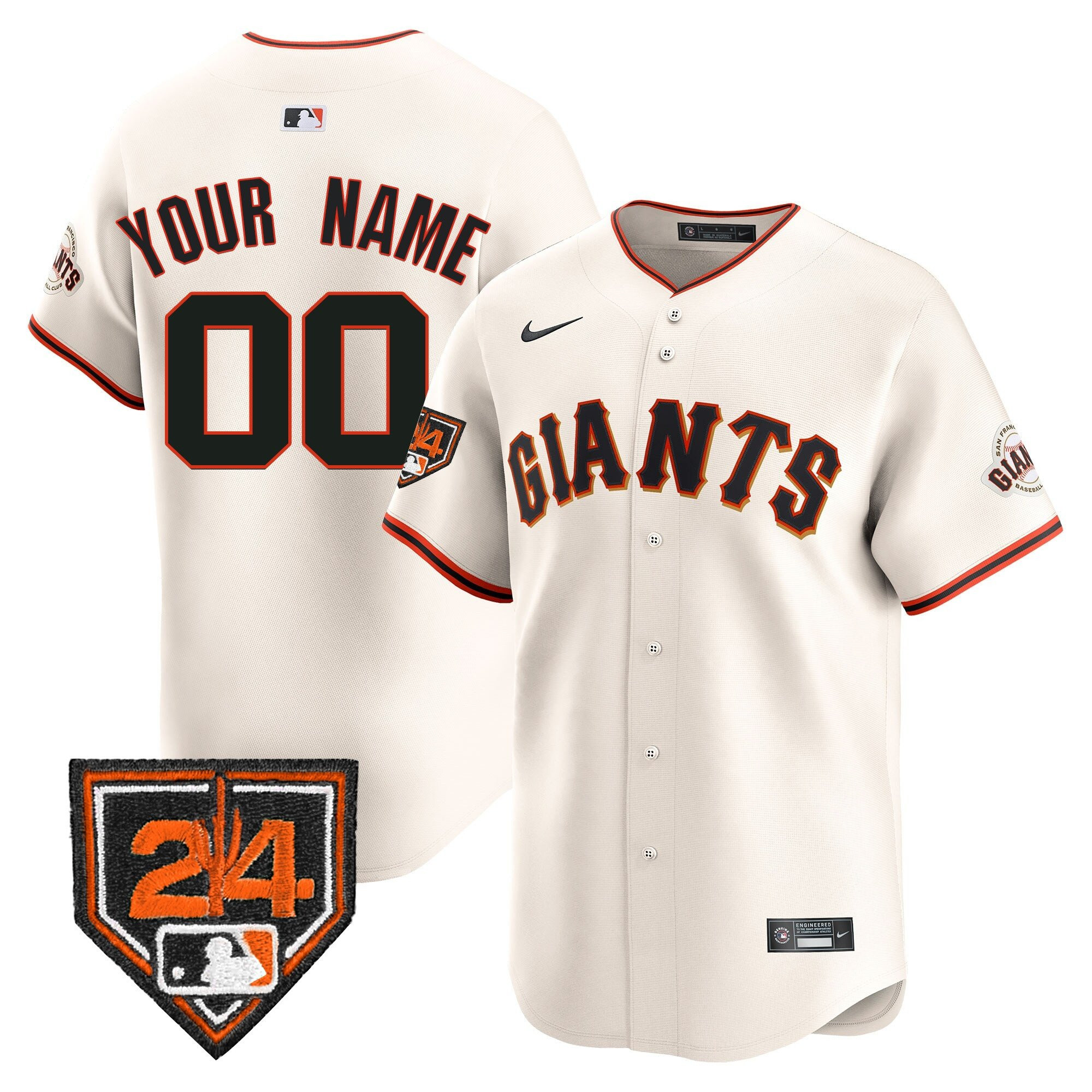 San Francisco Giants 2024 Spring Training Patch Custom Men Jersey - Cream 