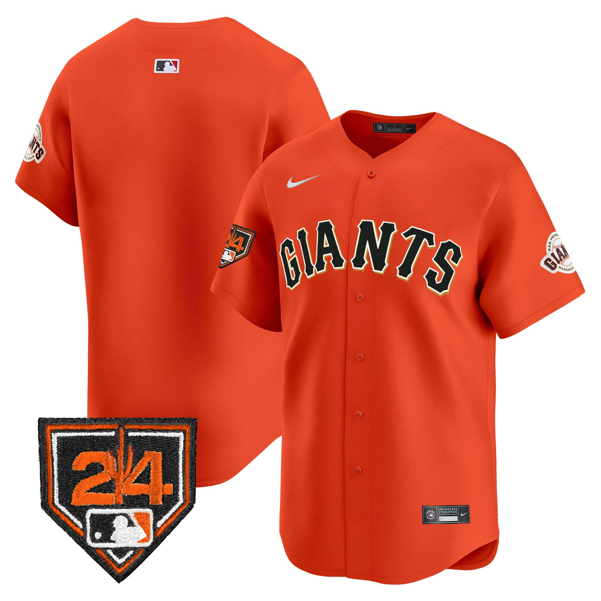 San Francisco Giants 2024 Spring Training Patch Men Jersey - Orange 