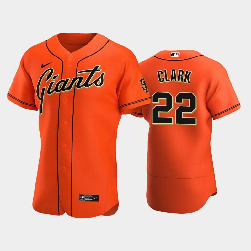 San Francisco Giants 22 Will Clark Alternate Jersey Orange Jersey 