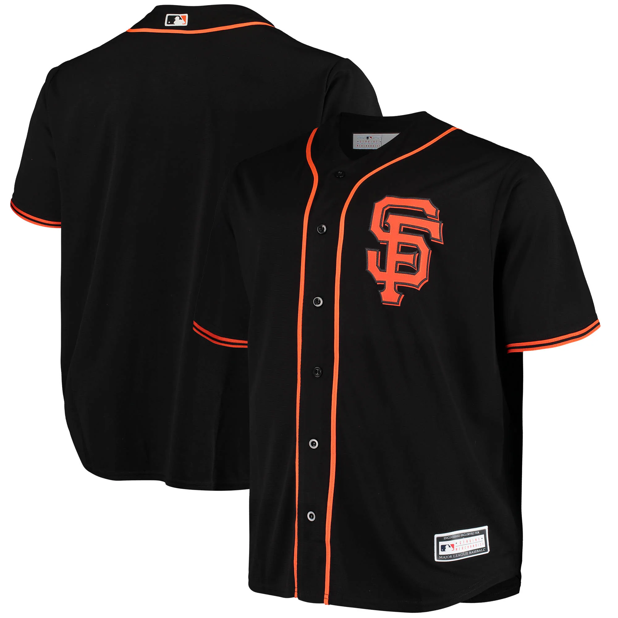 San Francisco Giants Big & Tall Alternate Replica Team Jersey - Black