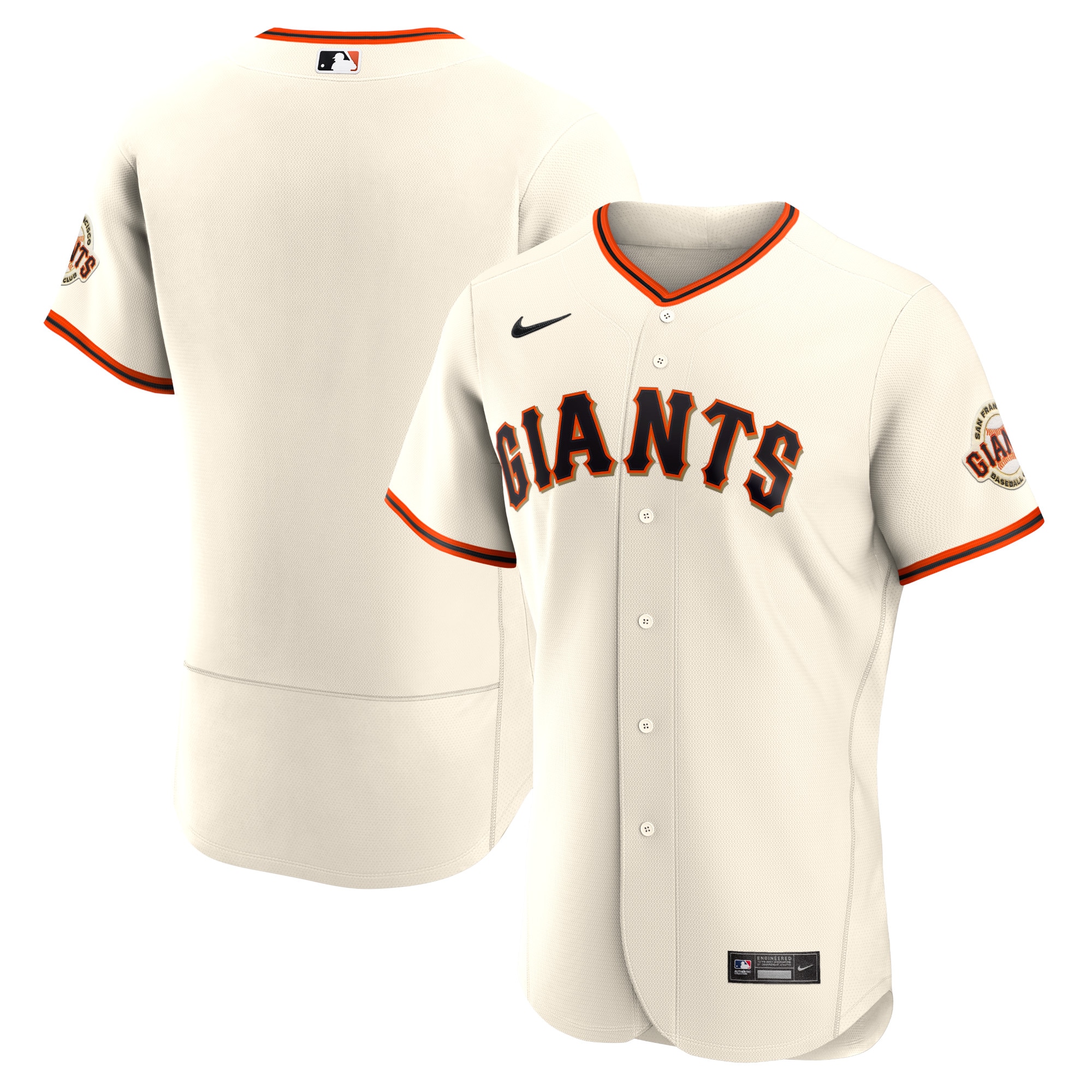 San Francisco Giants Home Authentic Team Logo Jersey - Cream