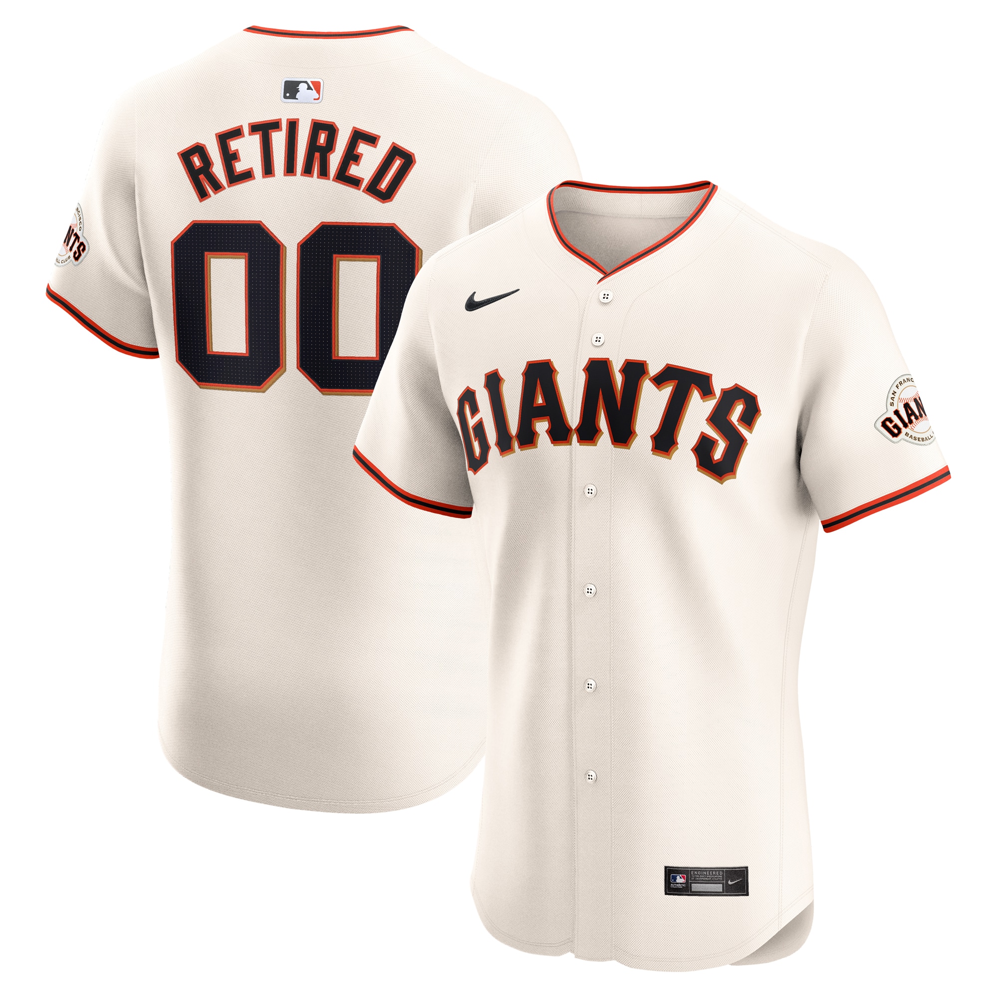 San Francisco Giants Home Elite Pick-a-player Retired Roster Jersey - Cream