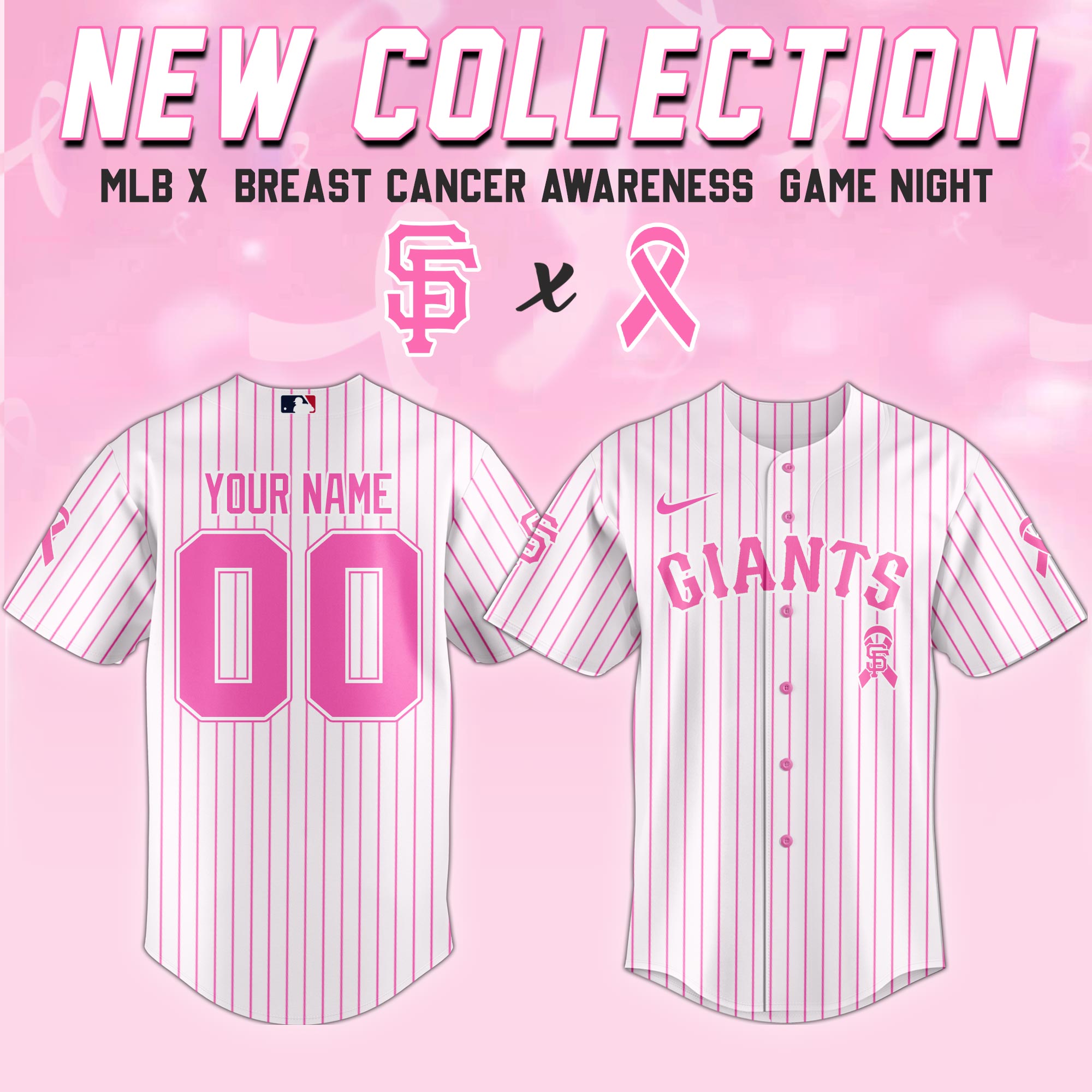 San Francisco Giants Mlb X Breast Cancer Awareness Month United In Pink Custom Baseball Jersey