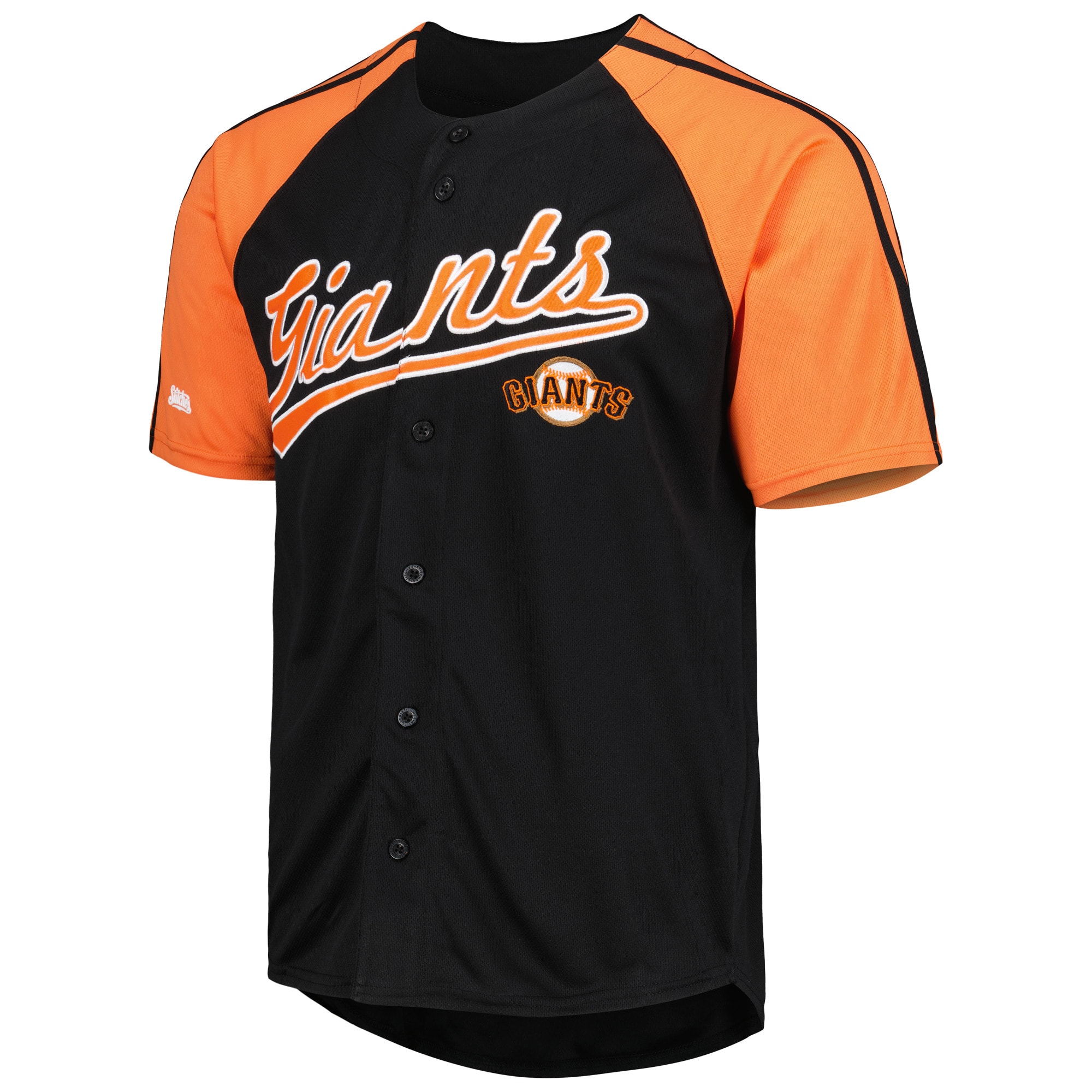 Alternative view of San Francisco Giants Stitches Button-down Raglan Fashion Jersey – Black