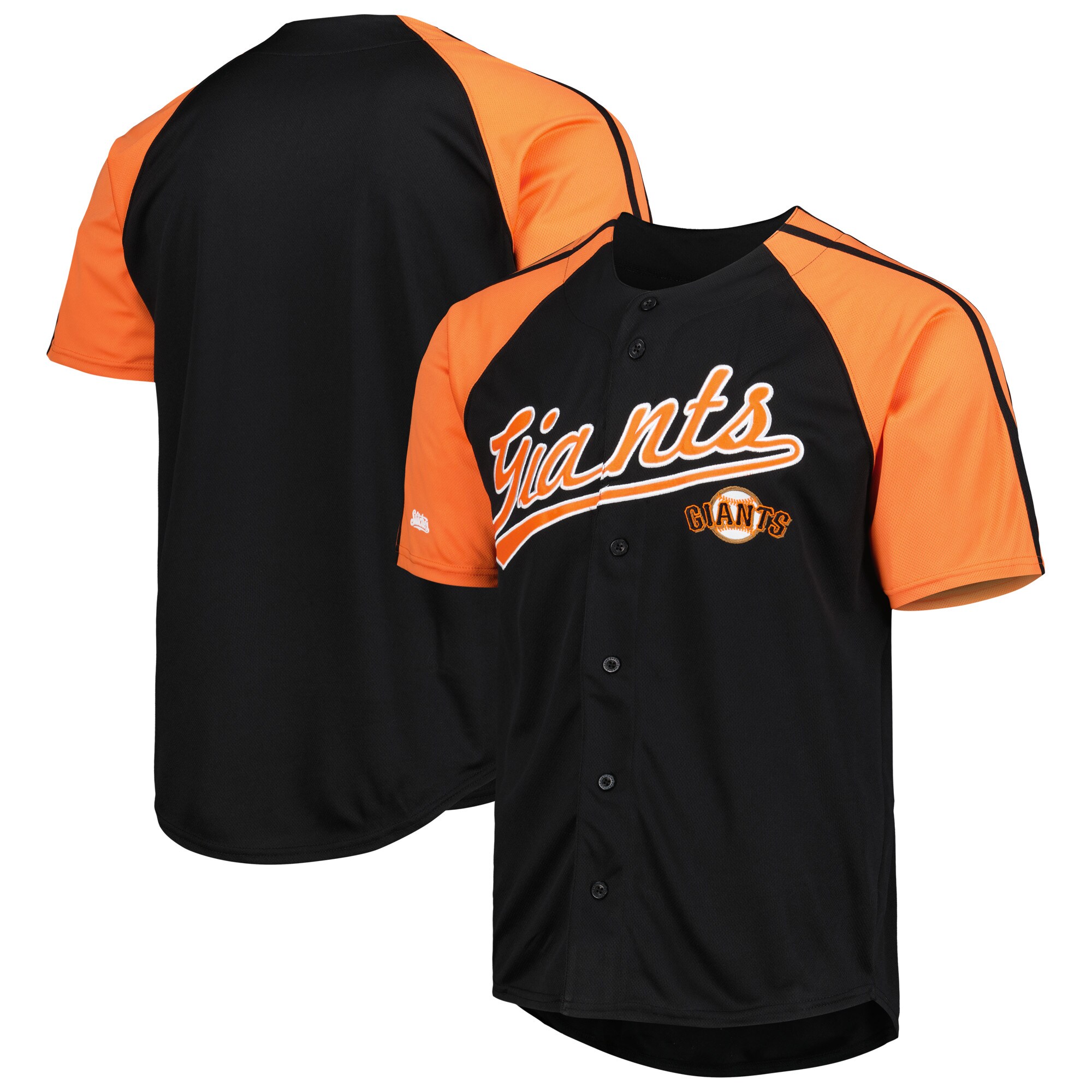 San Francisco Giants Stitches Button-down Raglan Fashion Jersey – Black