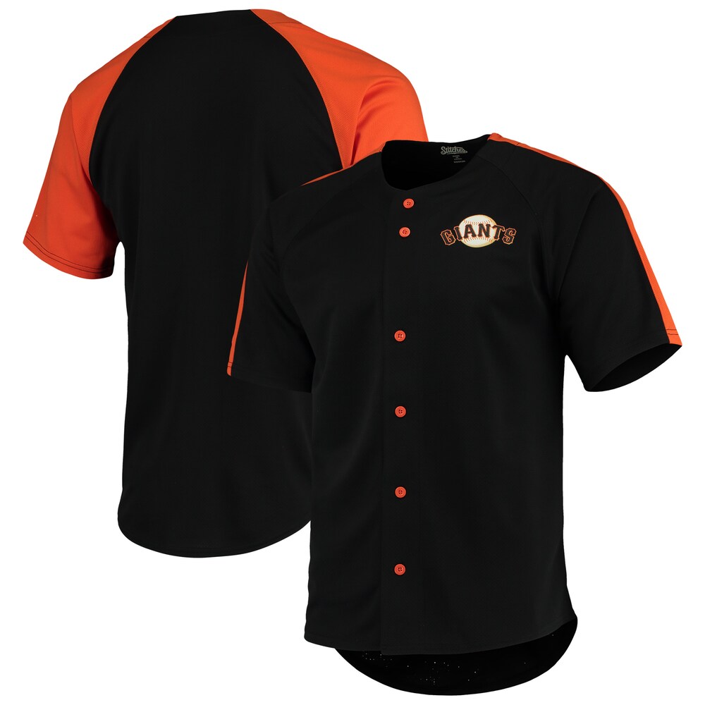 San Francisco Giants Stitches Logo Button-up Jersey - Black