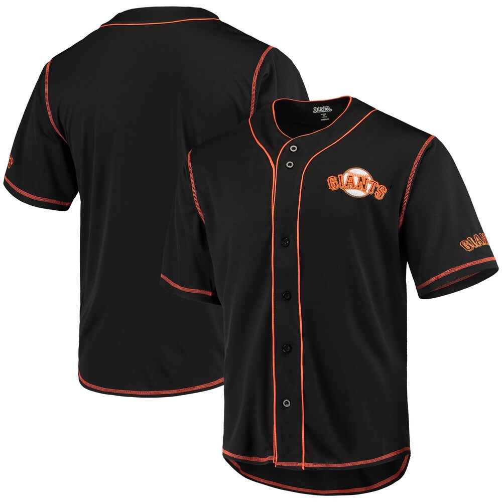San Francisco Giants Stitches Team Color Button-down Jersey - Black/orange