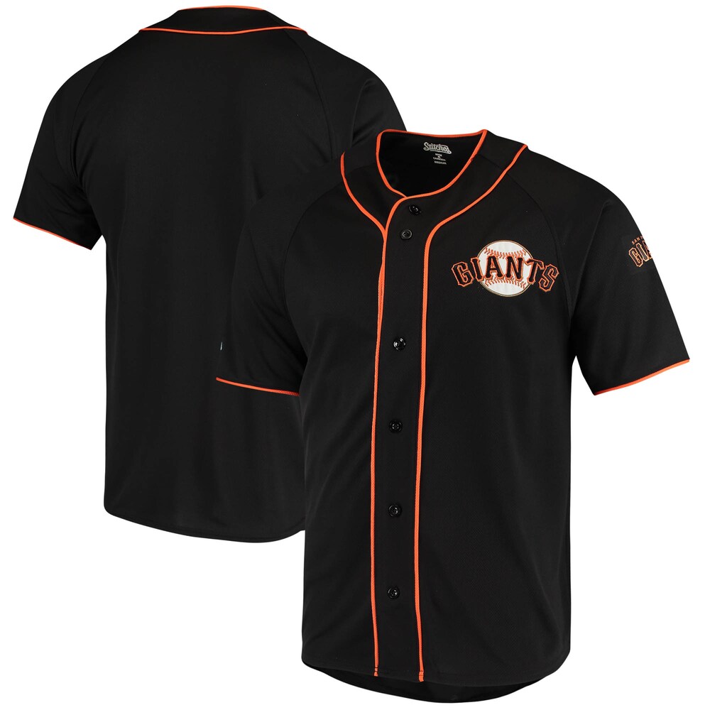 San Francisco Giants Stitches Team Color Full-button Jersey - Black