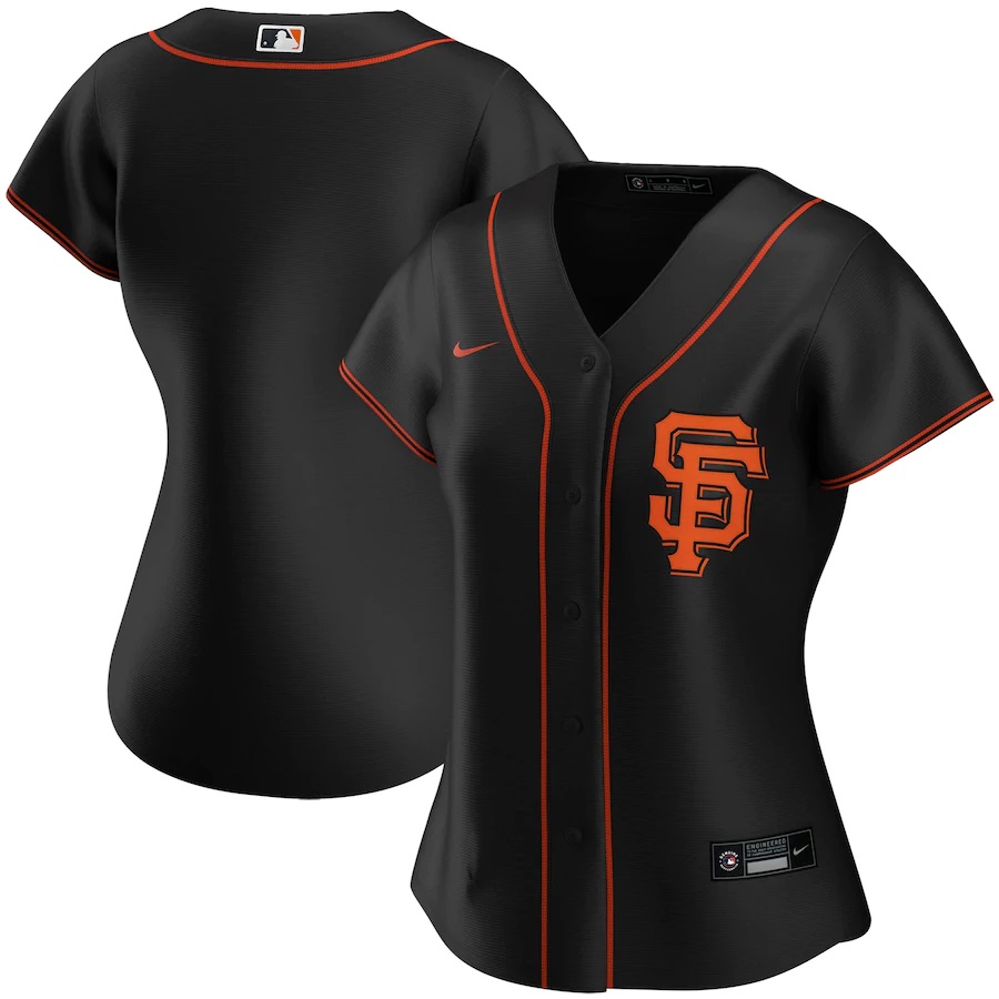 San Francisco Giants Women's Alternate 2020 Replica Team Jersey ÃƒÂ¢Ã¢â€šÂ¬Ã¢â‚¬Å“ Black