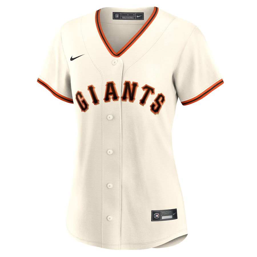 Alternative view of San Francisco Giants Women's Home Blank Jersey - Cream 