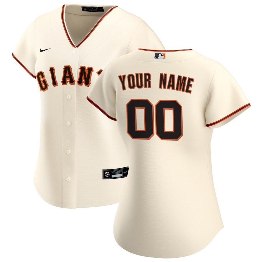 San Francisco Giants Women's Home Custom Jersey - Cream 
