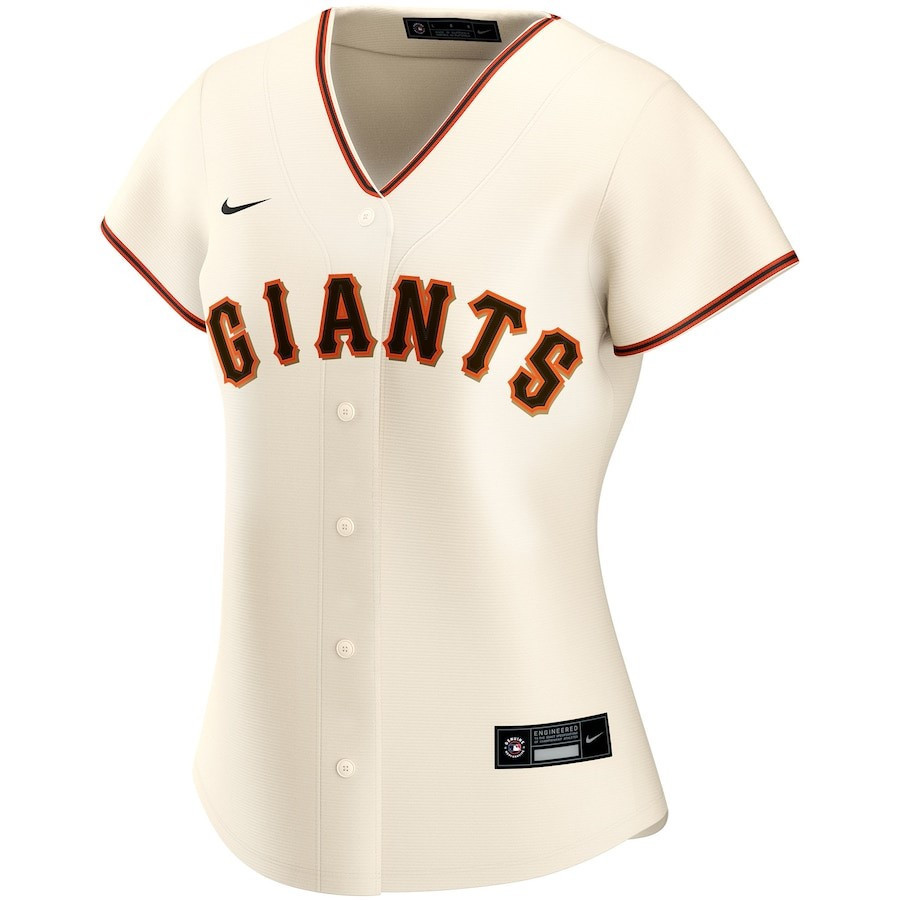Alternative view of San Francisco Giants Women's Home Custom Jersey - Cream 