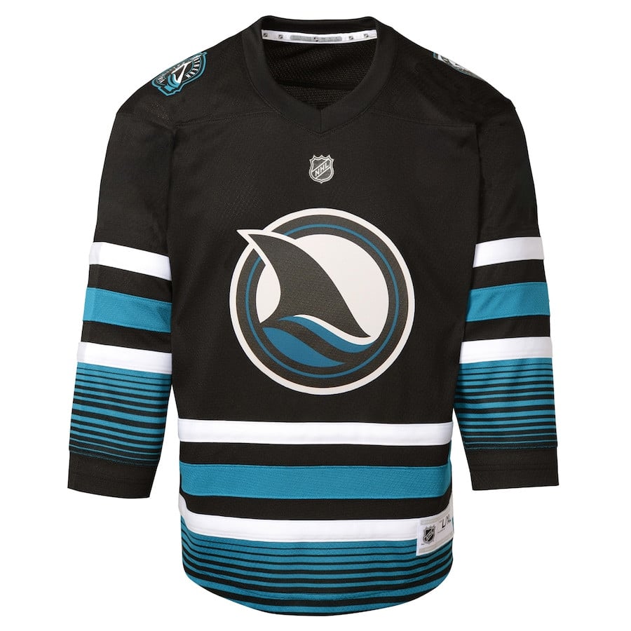Alternative view of San Jose Sharks Alternate YOUTH Jersey - Black - JS829 