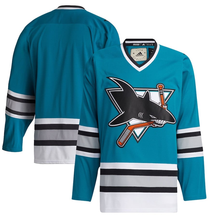 San Jose Sharks Team Classics Blank Men Jersey - Teal - JS702 