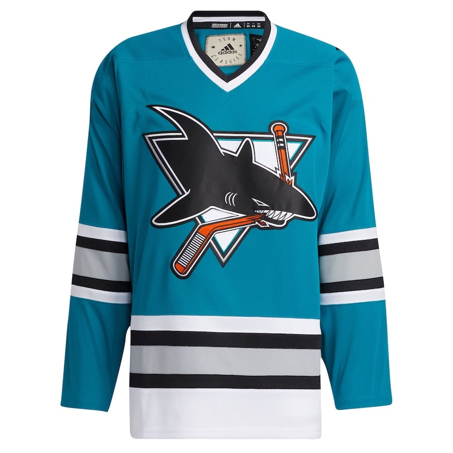 Alternative view of San Jose Sharks Team Classics Blank Men Jersey - Teal - JS702 