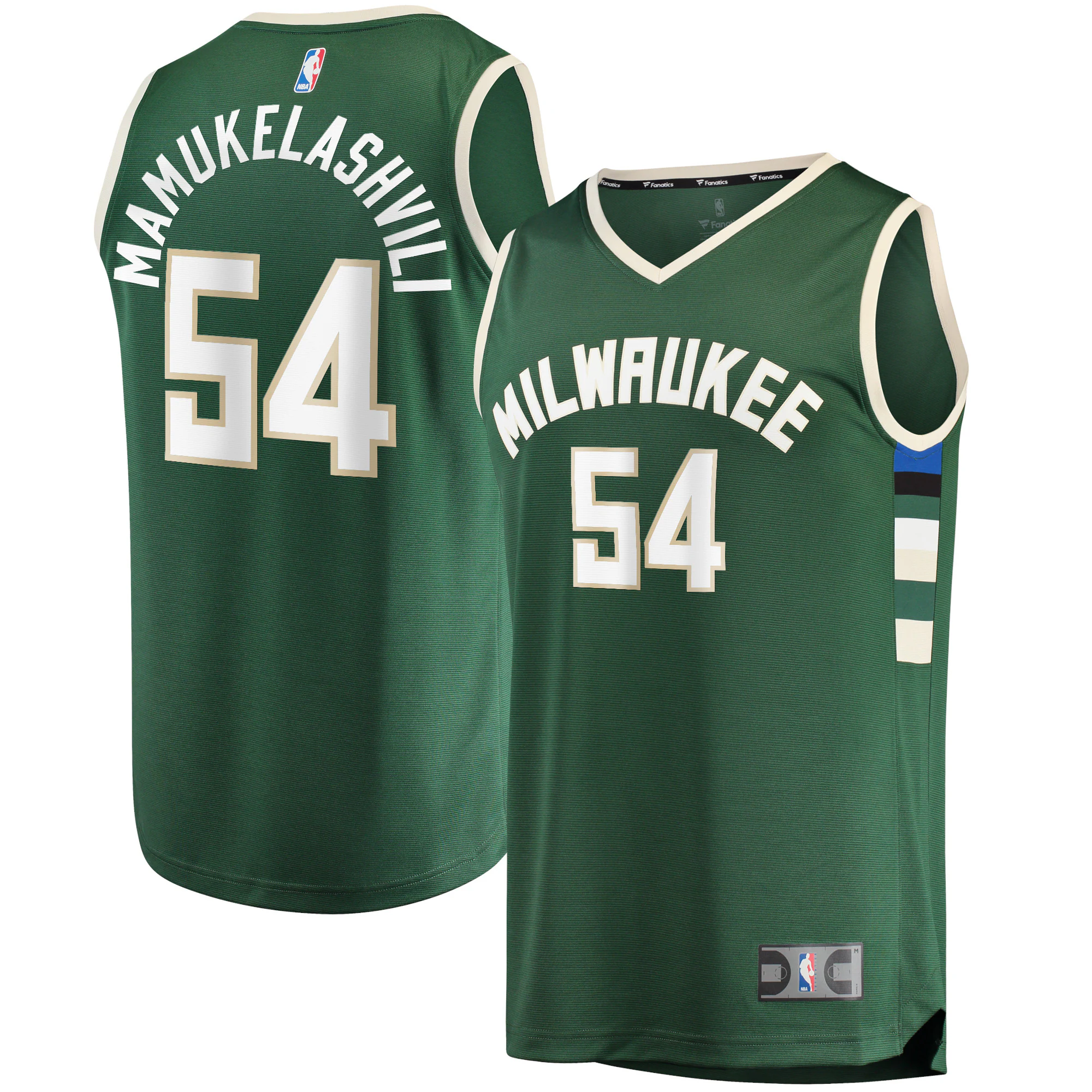Sandro Mamukelashvili Milwaukee Bucks Fanatics Branded 2021/22 Fast Break Replica Jersey - Icon Edition - Hunter Green