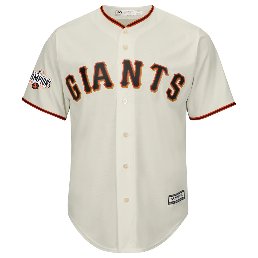 Alternative view of Santiago Casilla San Francisco Giants Majestic World Series Champions Cool Base Jersey - Cream