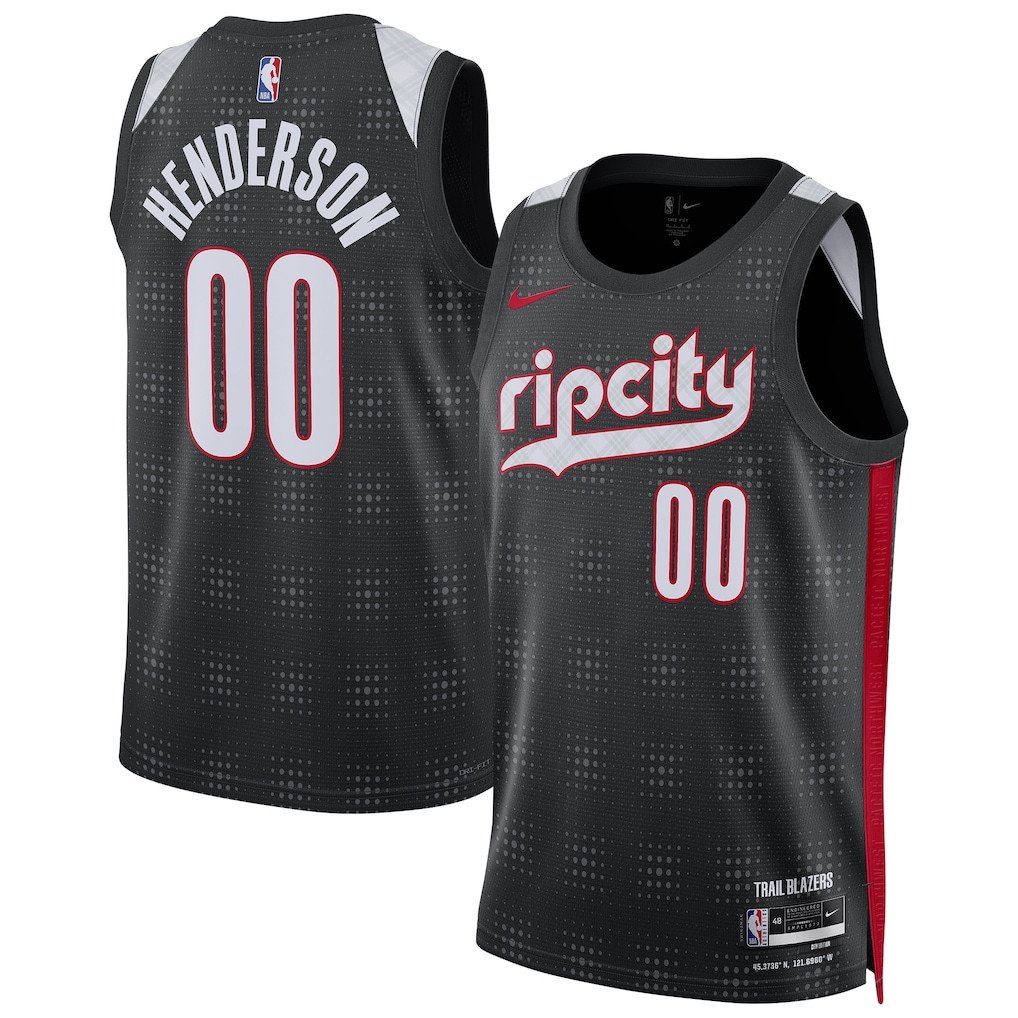 Scoot Henderson 00 Portland Trail Blazers Unisex 2024/25 Swingman Player Jersey - City Edition - Black - JS651 