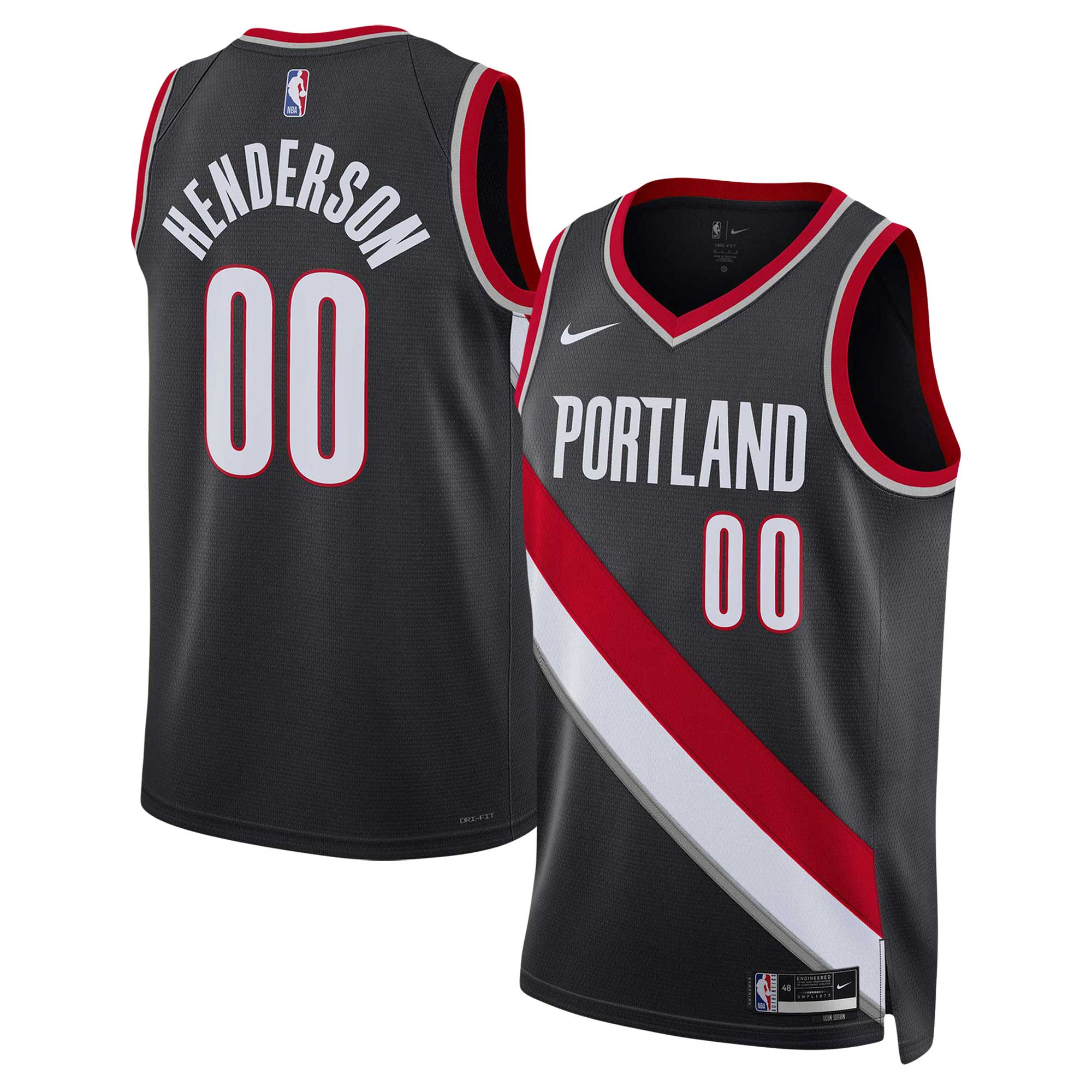 Scoot Henderson Portland Trail Blazers Unisex 2023 Nba Draft Swingman Jersey - Icon Edition - Black