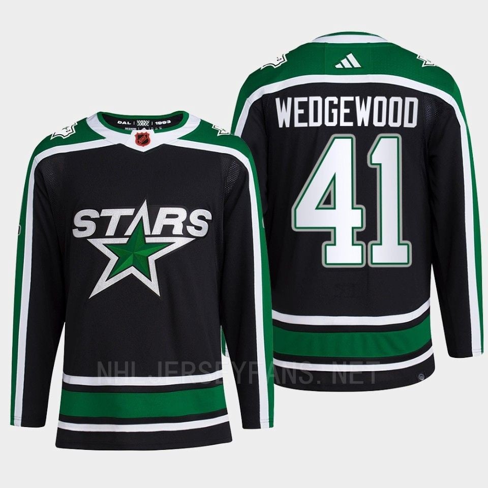 Scott Wedgewood 41 Reverse Retro 2.0 2022 Dallas Stars Black Jersey Pro Primegreen - JS351 