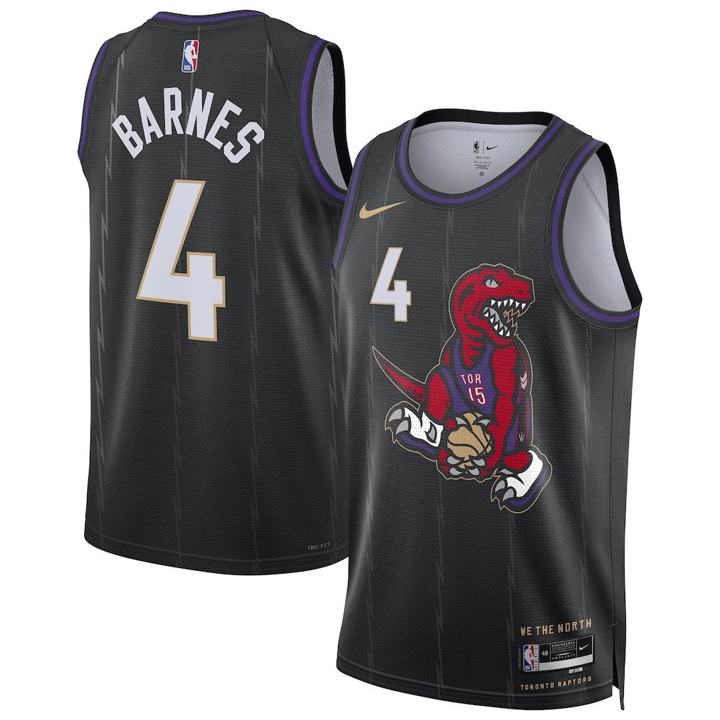 Scottie Barnes 4 Toronto Raptors Unisex 2024/25 Swingman Player Jersey - City Edition - Black - JS967 