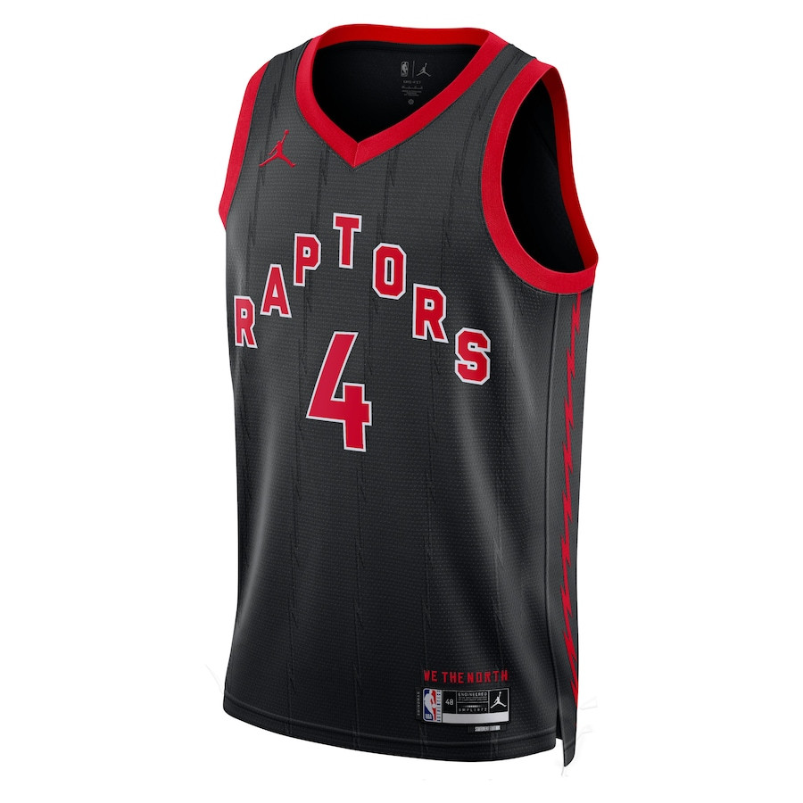 Alternative view of Scottie Barnes 4 Toronto Raptors Unisex Swingman Jersey - Statement Edition - Black - JS404 
