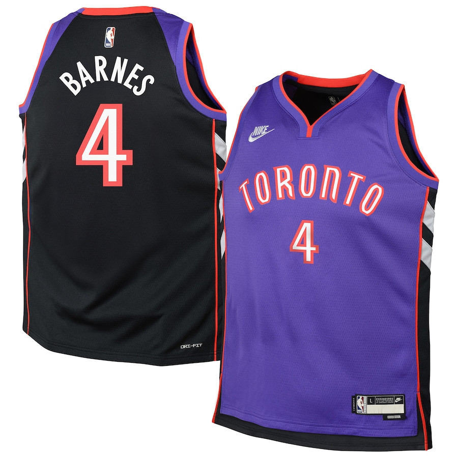Scottie Barnes 4 Toronto Raptors Youth 2024/25 Swingman Jersey - Purple - Classic Edition - JS678 