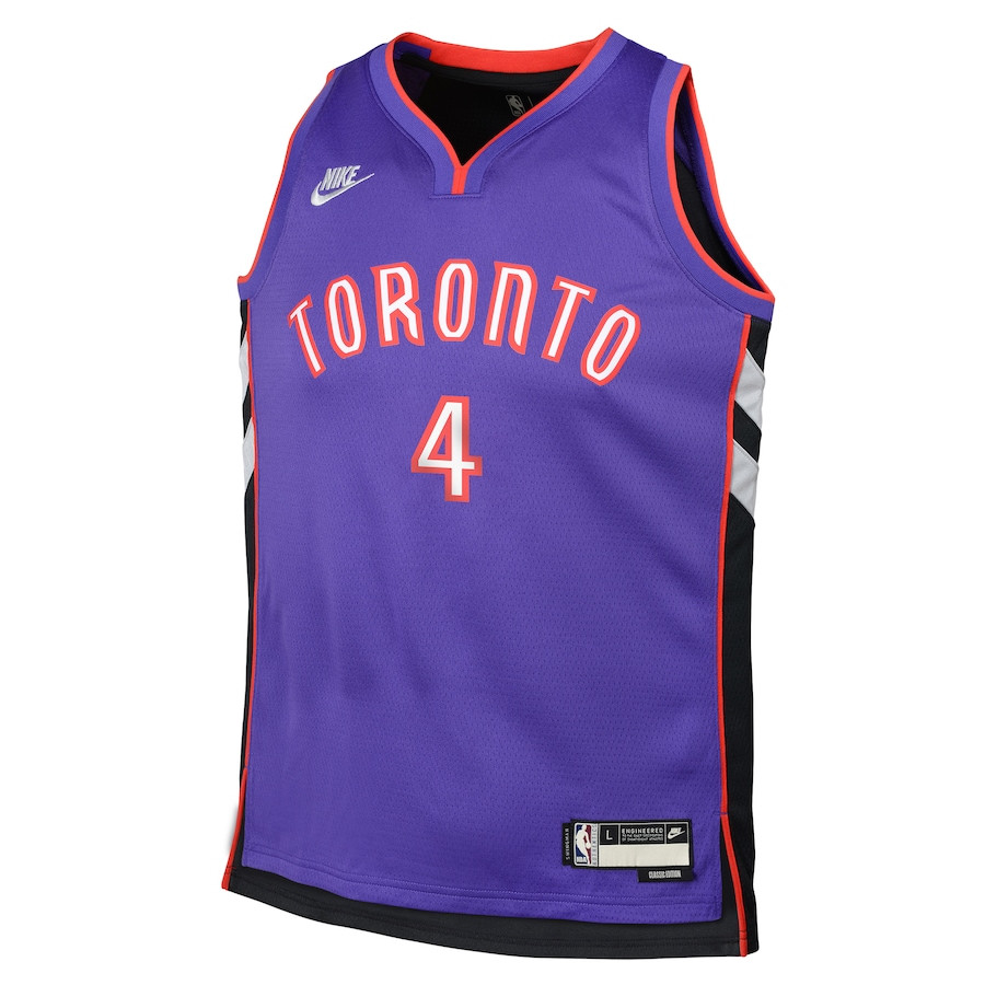Alternative view of Scottie Barnes 4 Toronto Raptors Youth 2024/25 Swingman Jersey - Purple - Classic Edition - JS678 