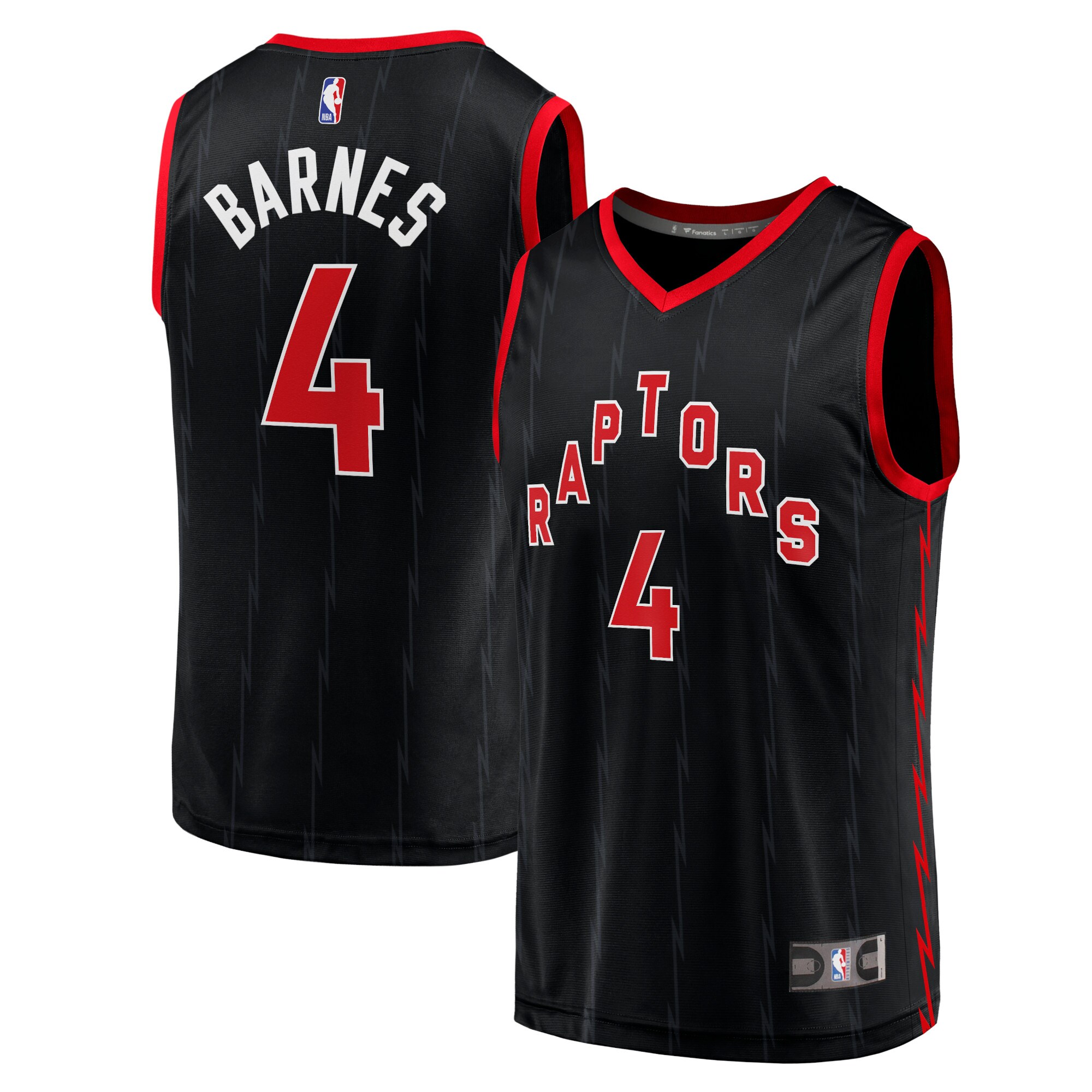 Alternative view of Scottie Barnes Toronto Raptors Fanatics Branded Fast Break Replica Player Jersey - Statement Edition - Black