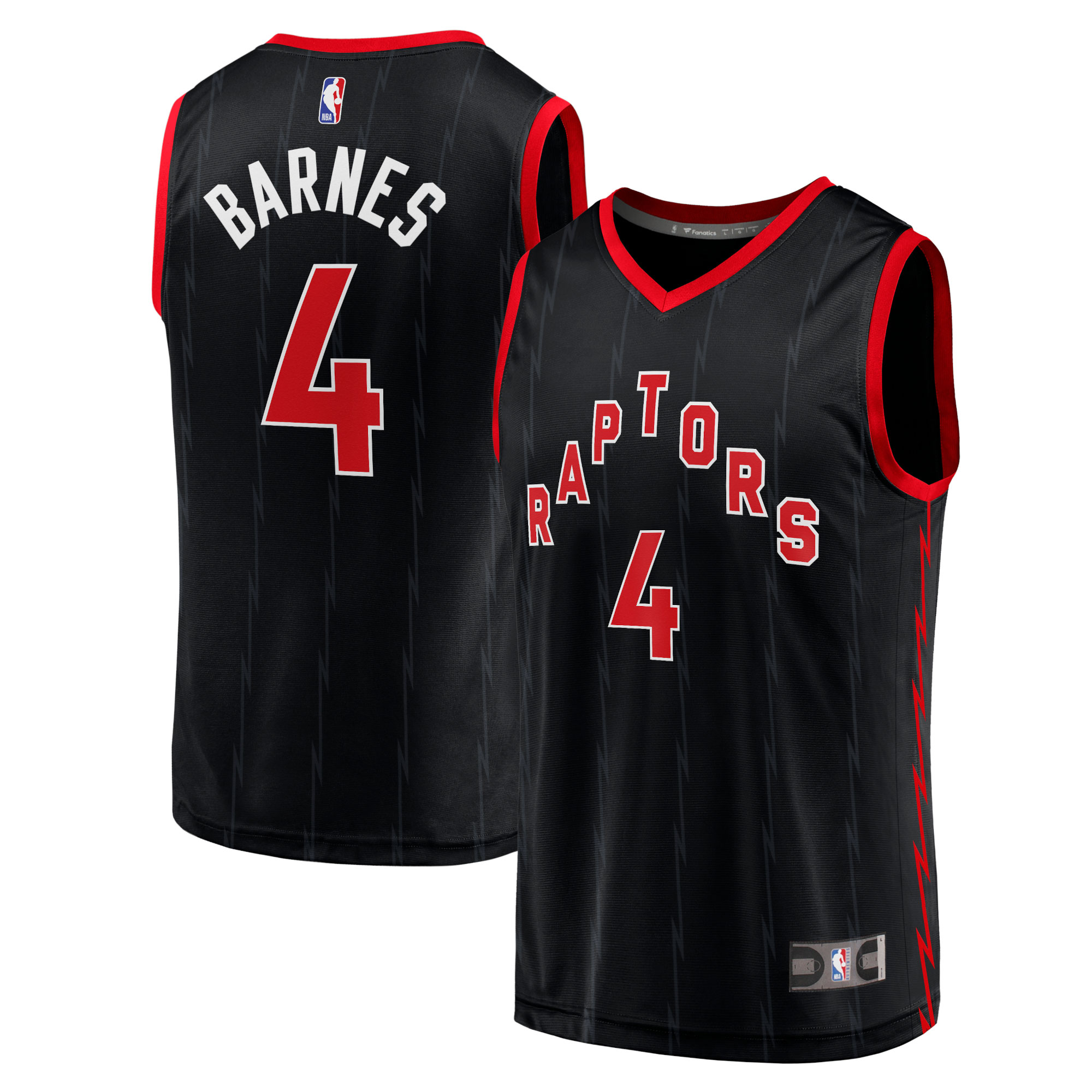 Alternative view of Scottie Barnes Toronto Raptors Fanatics Branded Youth 2021/22 Fast Break Player Jersey - Statement Edition - Black
