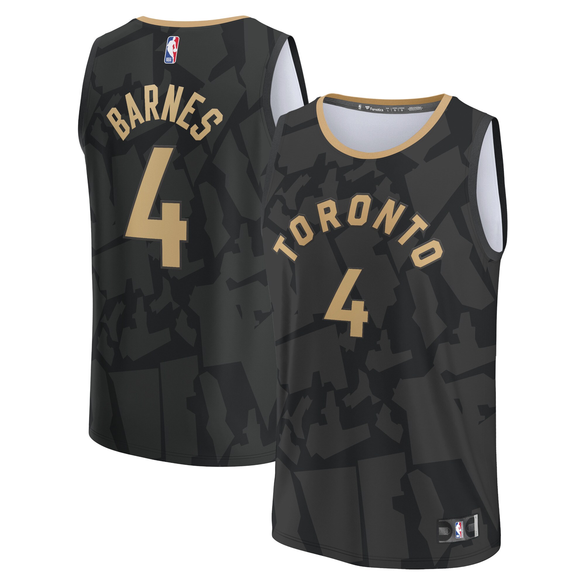 Alternative view of Scottie Barnes Toronto Raptors Fanatics Branded Youth 2022/23 Fastbreak Jersey - City Edition - Black