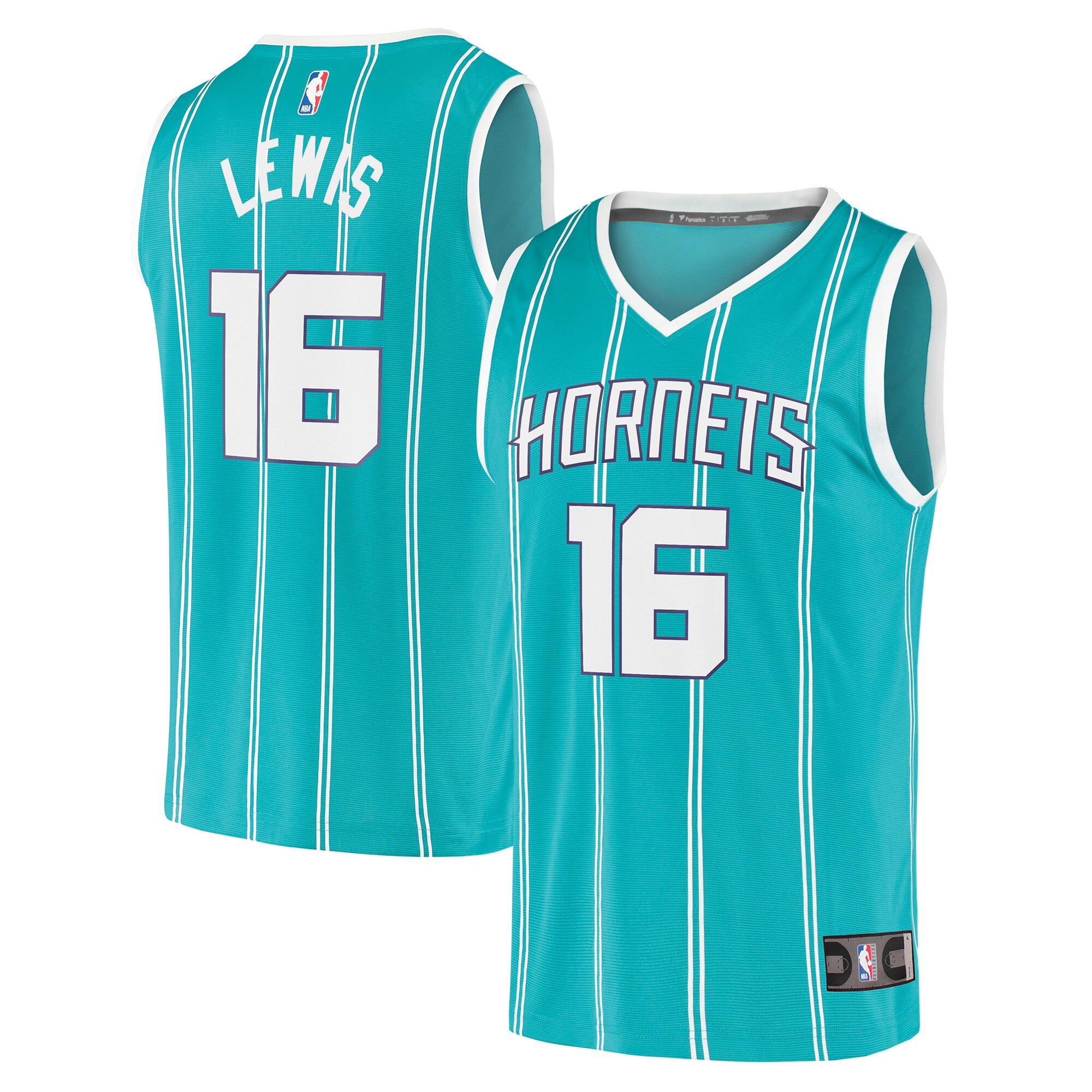 Alternative view of Scottie Lewis Charlotte Hornets Fanatics Branded 2021/22 Fast Break Replica Jersey - Icon Edition - Teal