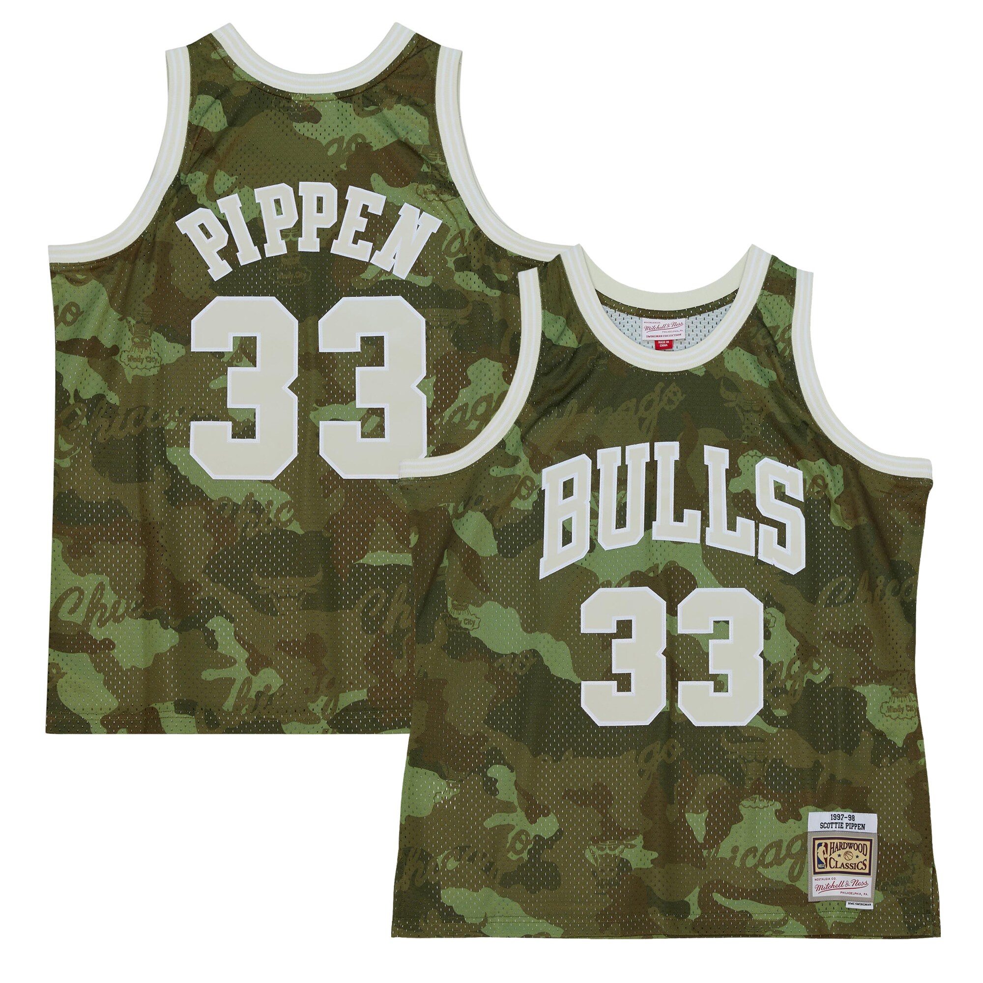 Alternative view of Scottie Pippen Chicago Bulls Mitchell & Ness Hardwood Classics 1997/98 Ghost Green Swingman Jersey - Camo