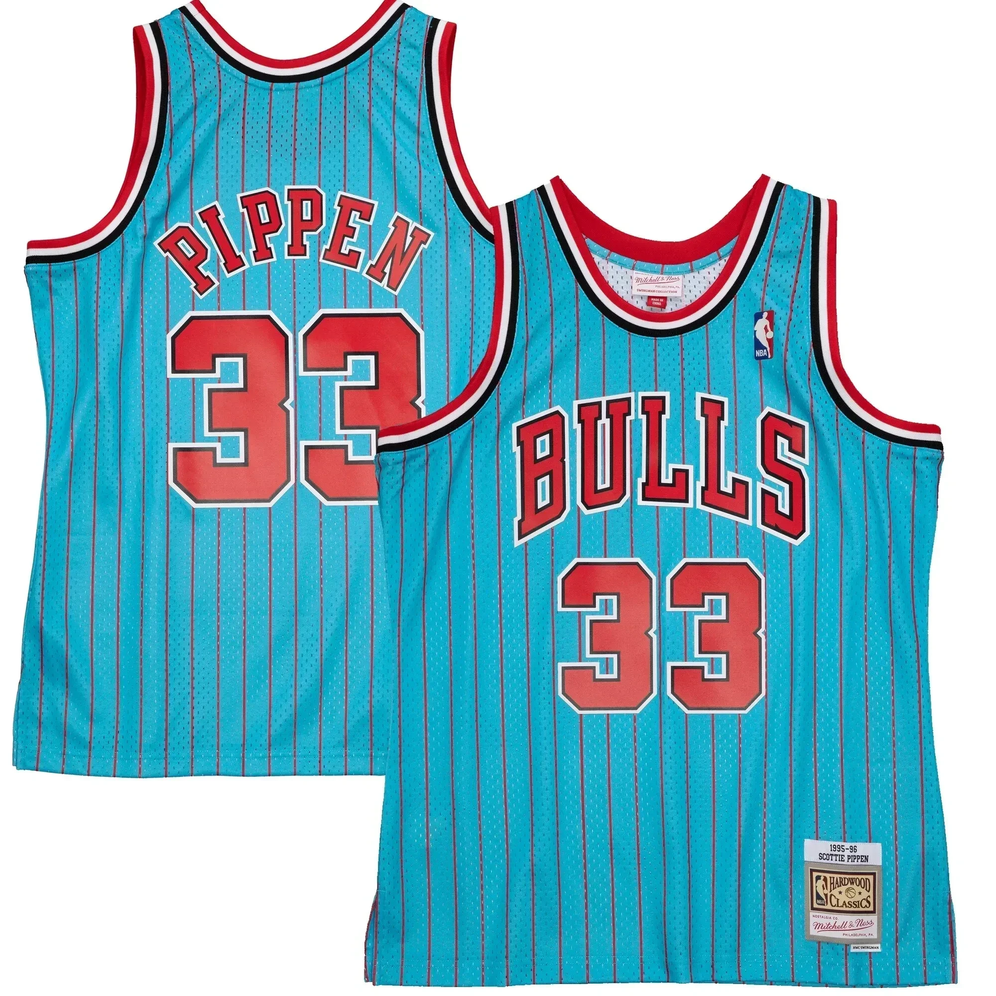 Alternative view of Scottie Pippen Chicago Bulls Mitchell & Ness 1995-96 Hardwood Classics Reload 2.0 Swingman Jersey - Blue - JS655 