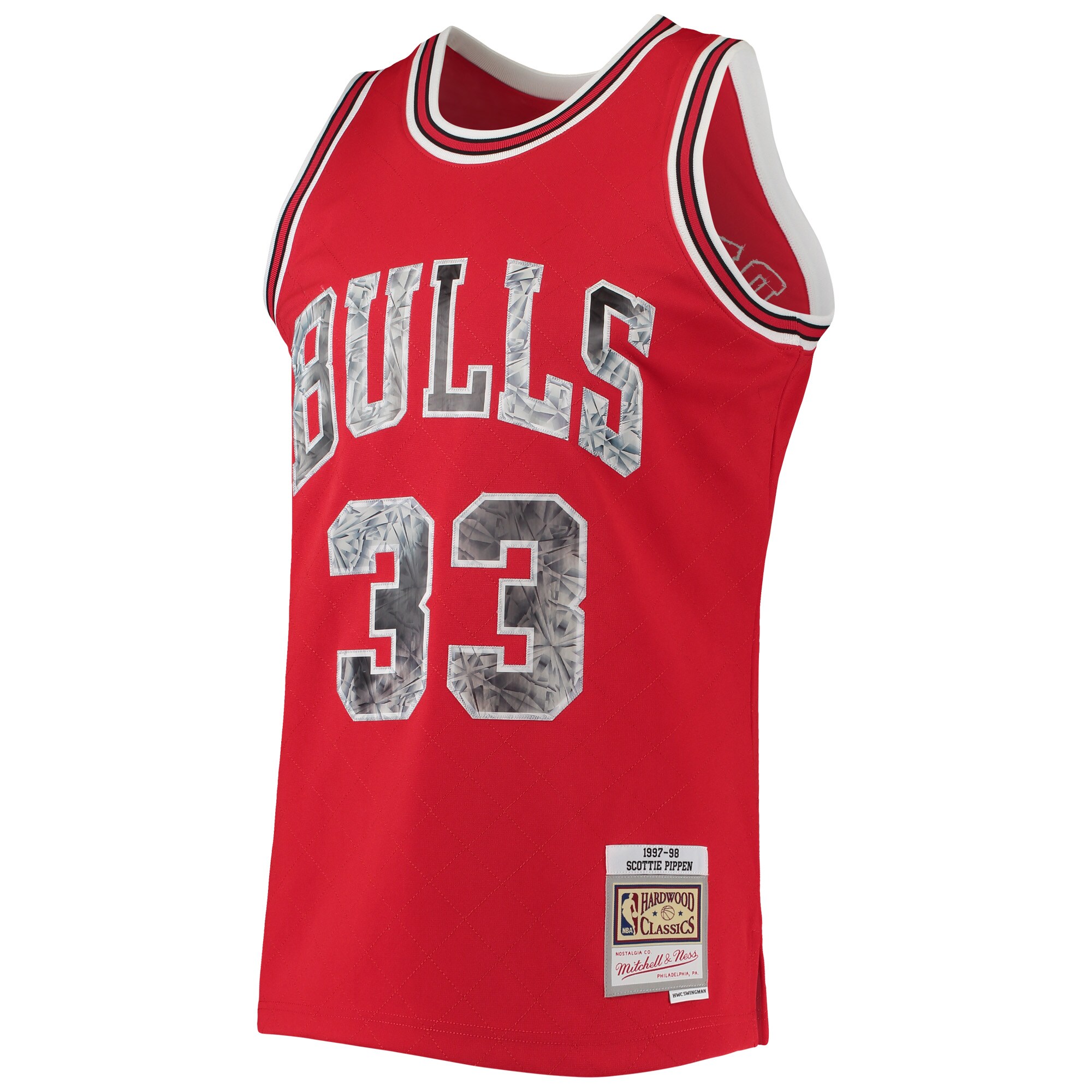 Alternative view of Scottie Pippen Chicago Bulls Mitchell & Ness 1997/98 Hardwood Classics Nba 75th Anniversary Diamond Swingman Jersey - Red