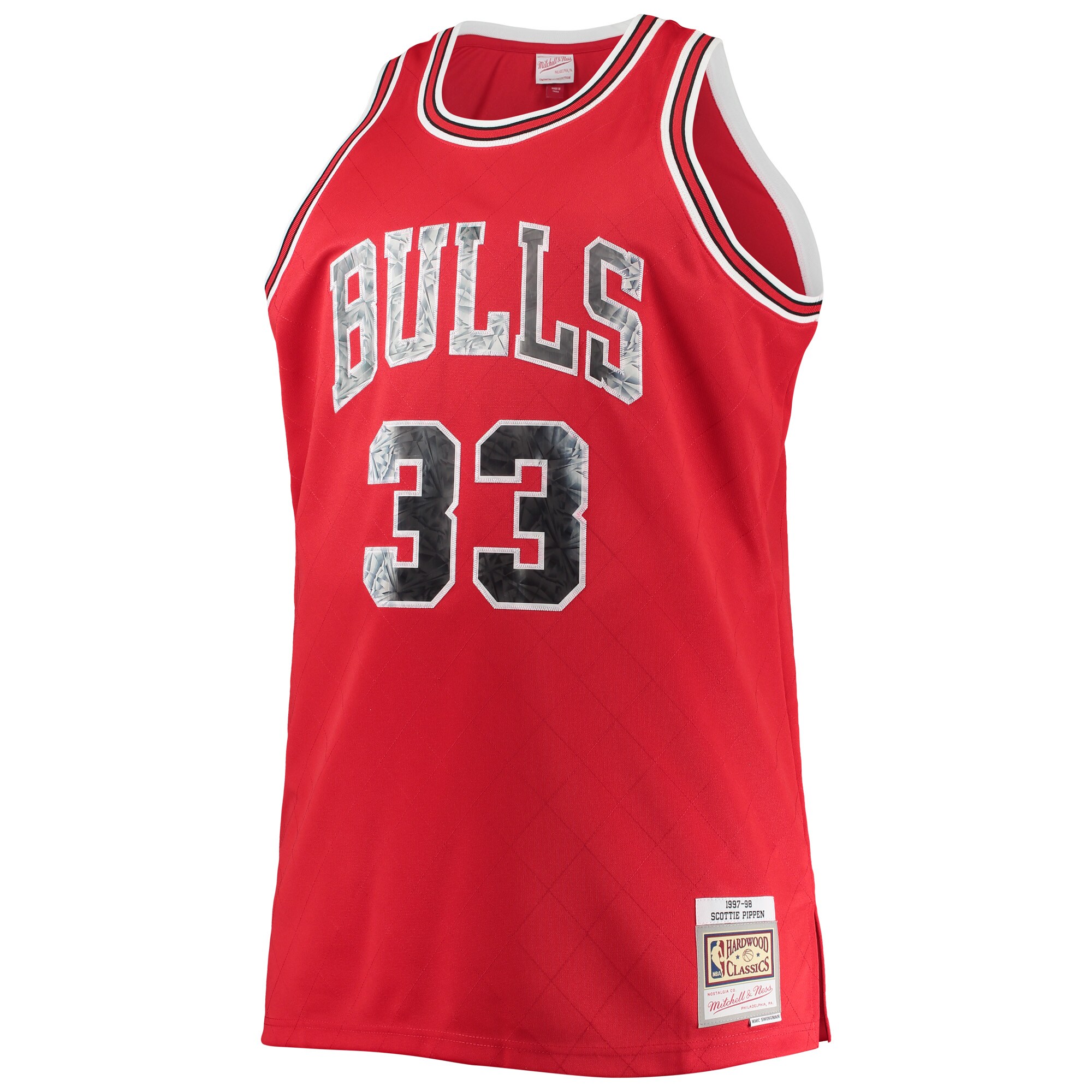Alternative view of Scottie Pippen Chicago Bulls Mitchell & Ness Big & Tall 1997/98 Nba 75th Anniversary Diamond Swingman Jersey - Red