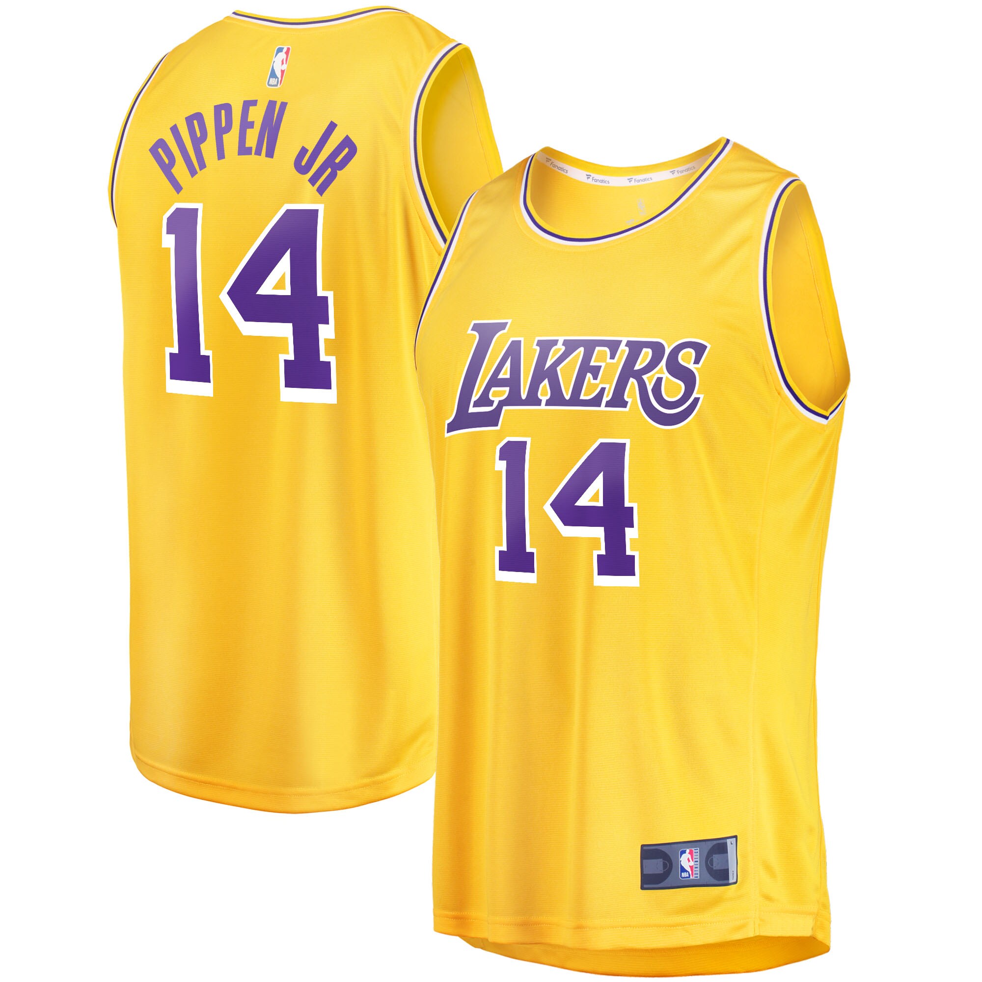Alternative view of Scotty Pippen Jr. Los Angeles Lakers Fanatics Branded Fast Break Replica Jersey - Icon Edition - Gold