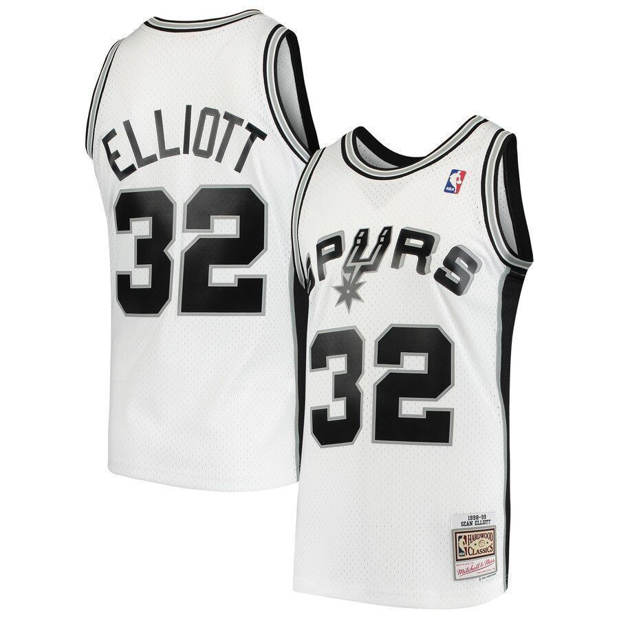 Sean Elliott San Antonio Spurs Mitchell & Ness 1998-99 Hardwood Classics Swingman Jersey - White - JS848 