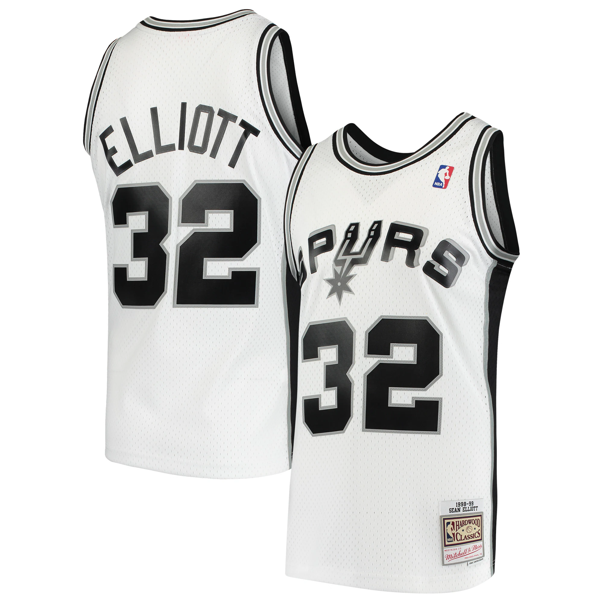 Sean Elliott San Antonio Spurs Mitchell & Ness 1998-99 Hardwood Classics Swingman Jersey – White – Jsfangear Jersey Store